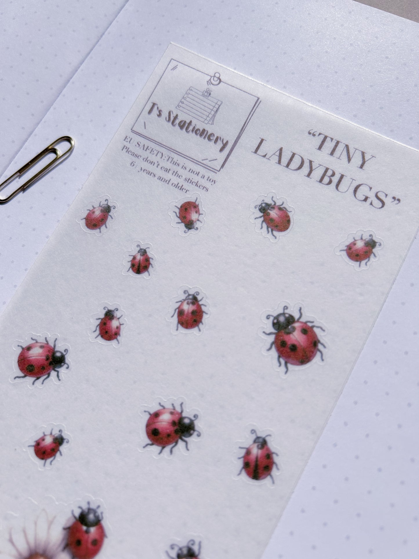 "Tiny Ladybugs"  Sticker Sheet