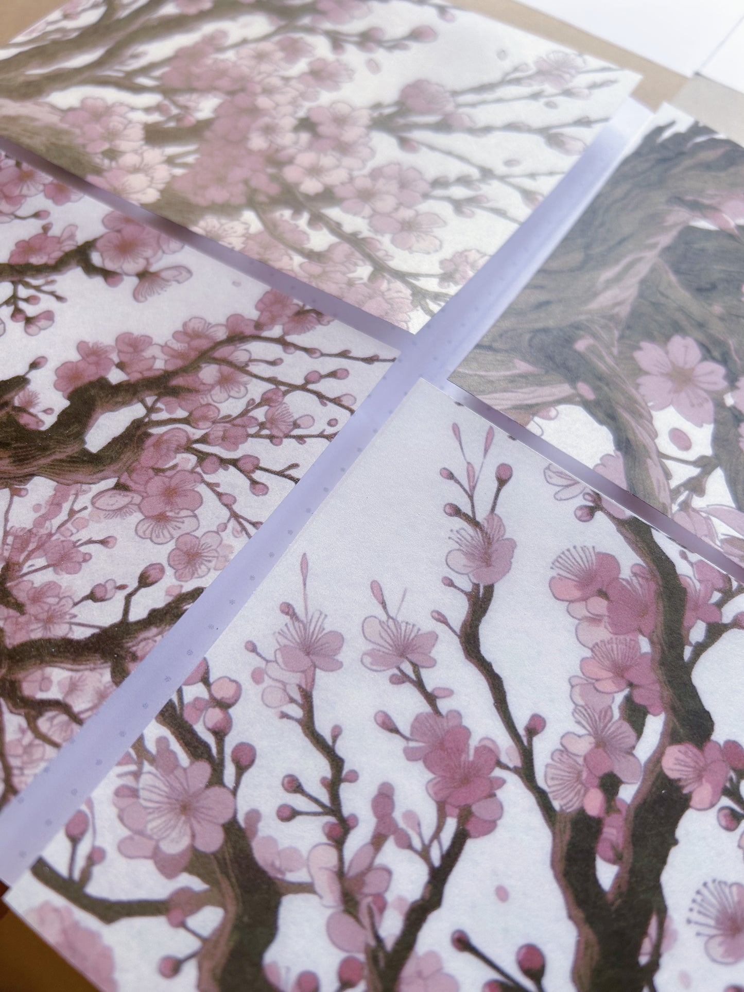 4 Pcs "Sakura Dream"  Washi Background Stickers (A6)
