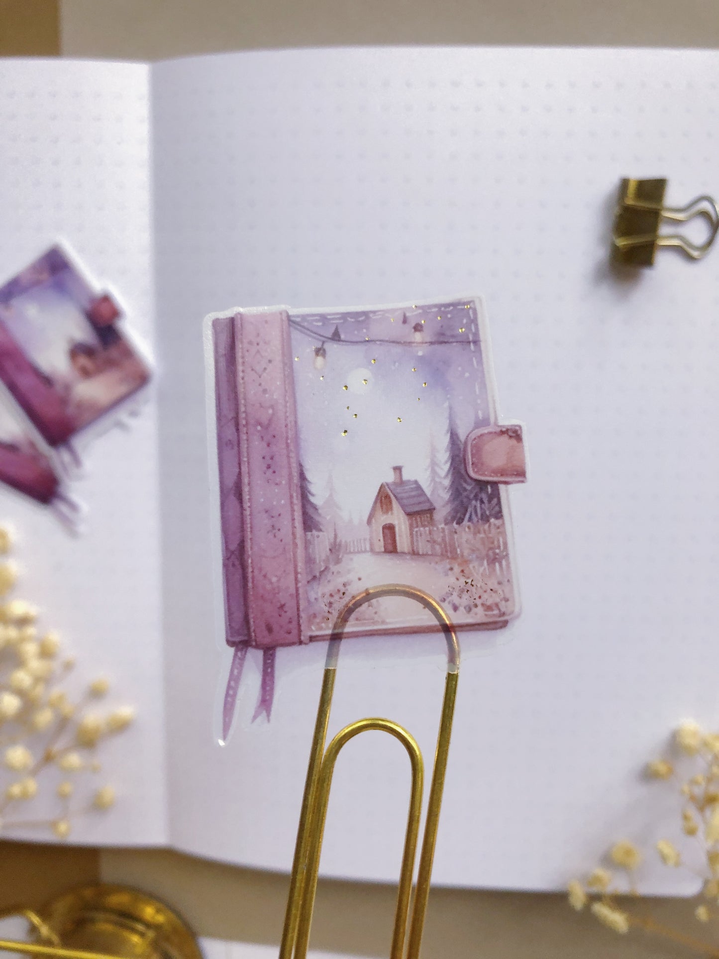 "Dreamy Cottage Journal" PET Die Cut Sticker