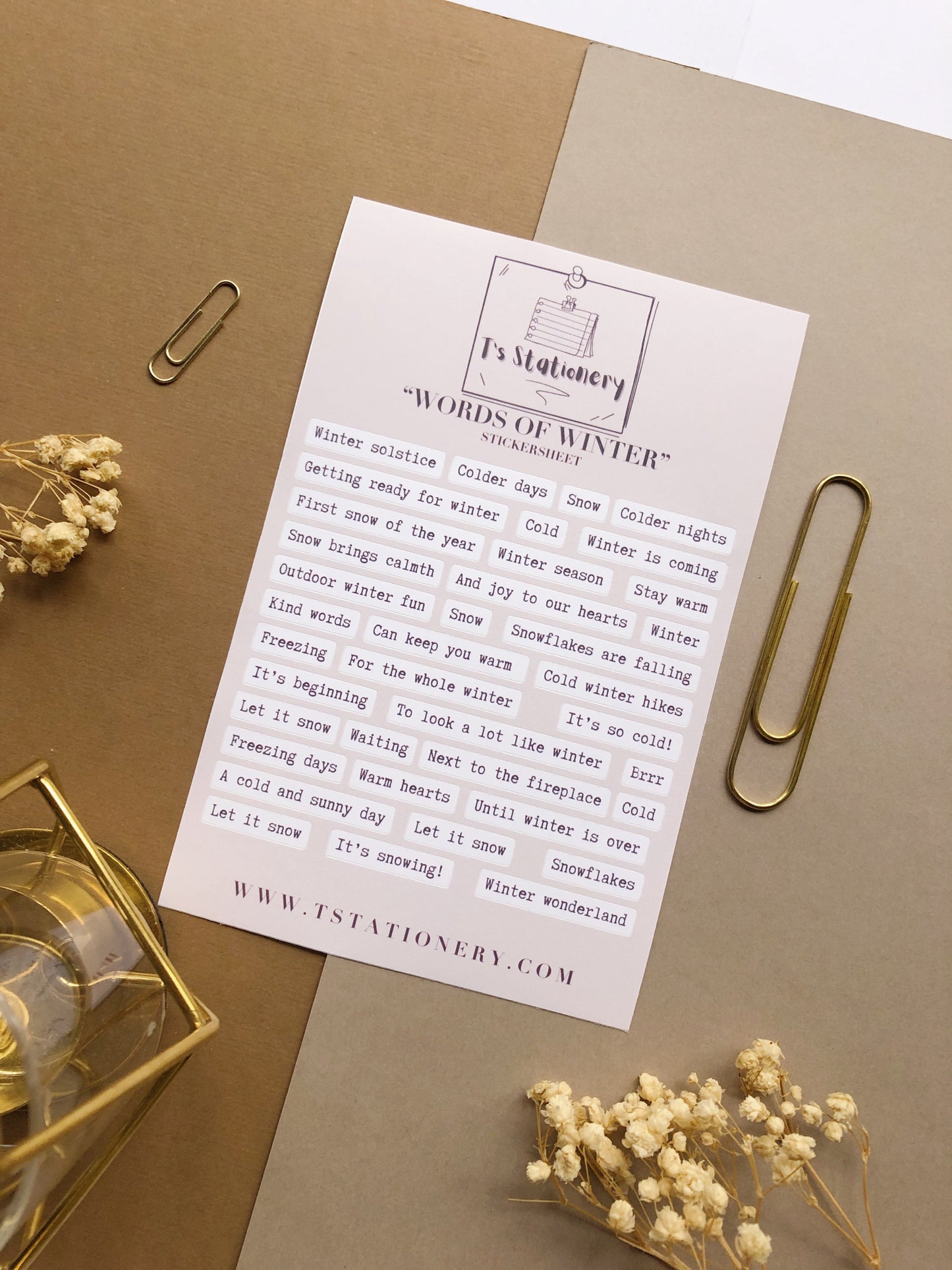 "Words Of Winter" Sticker Sheet