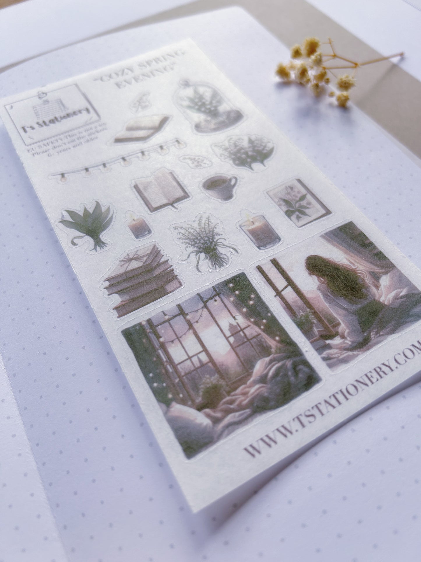 "Cozy Spring Evening"  Sticker Sheet