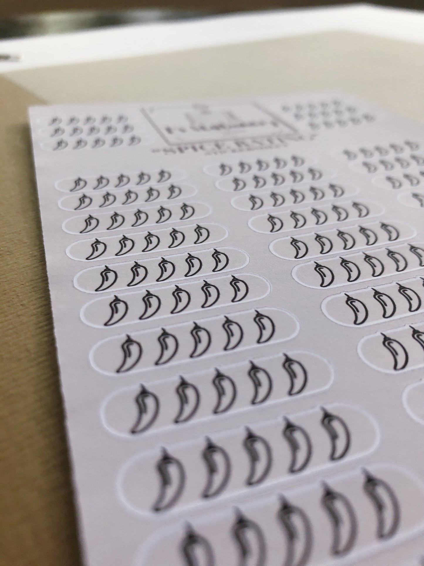 "Spice Rating" Sticker Sheet