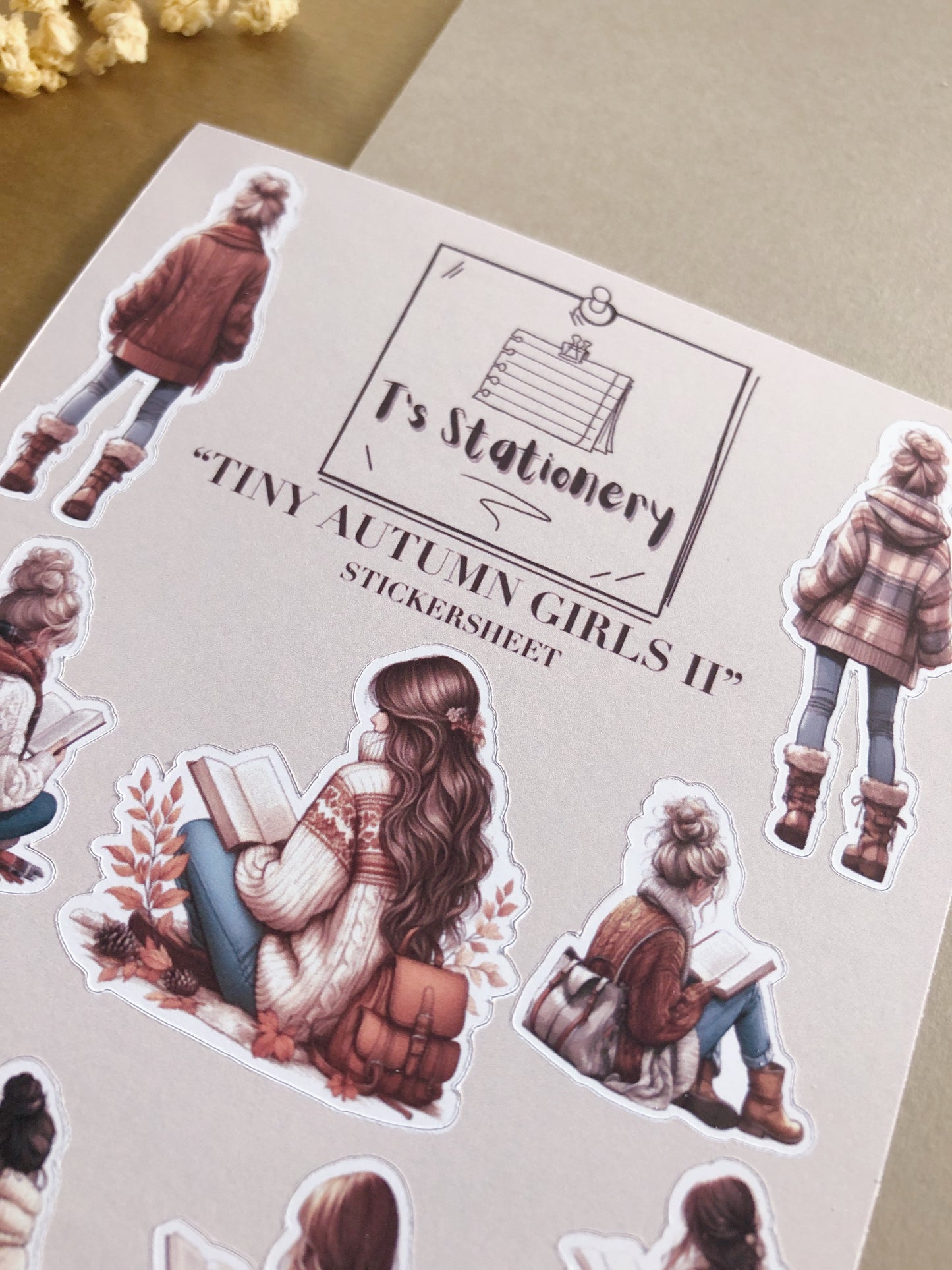 "Tiny Autumn Girls II" Sticker Sheet