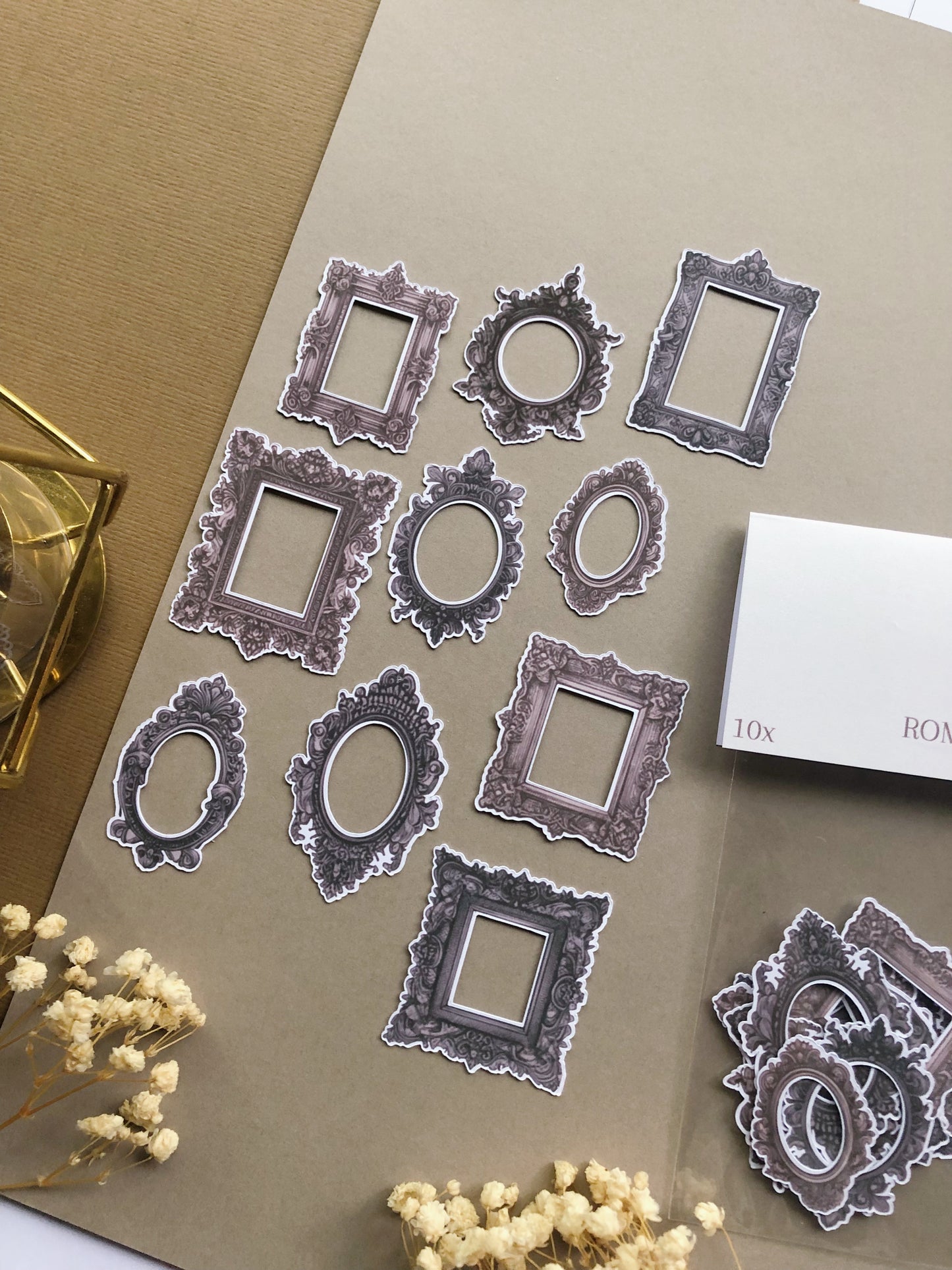 "Romantic Frames" 10 Pcs Die Cut Sticker Pack