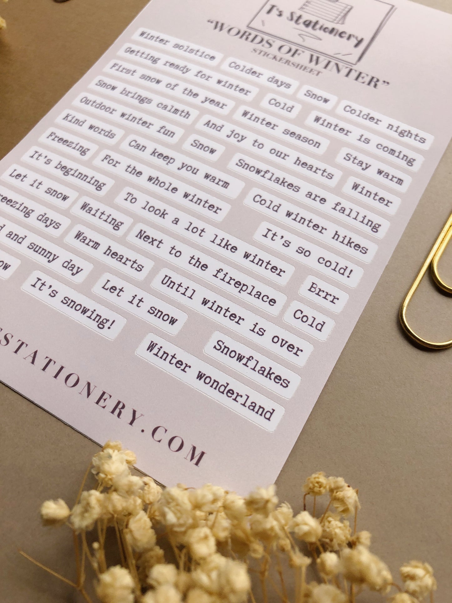 "Words Of Winter" Sticker Sheet