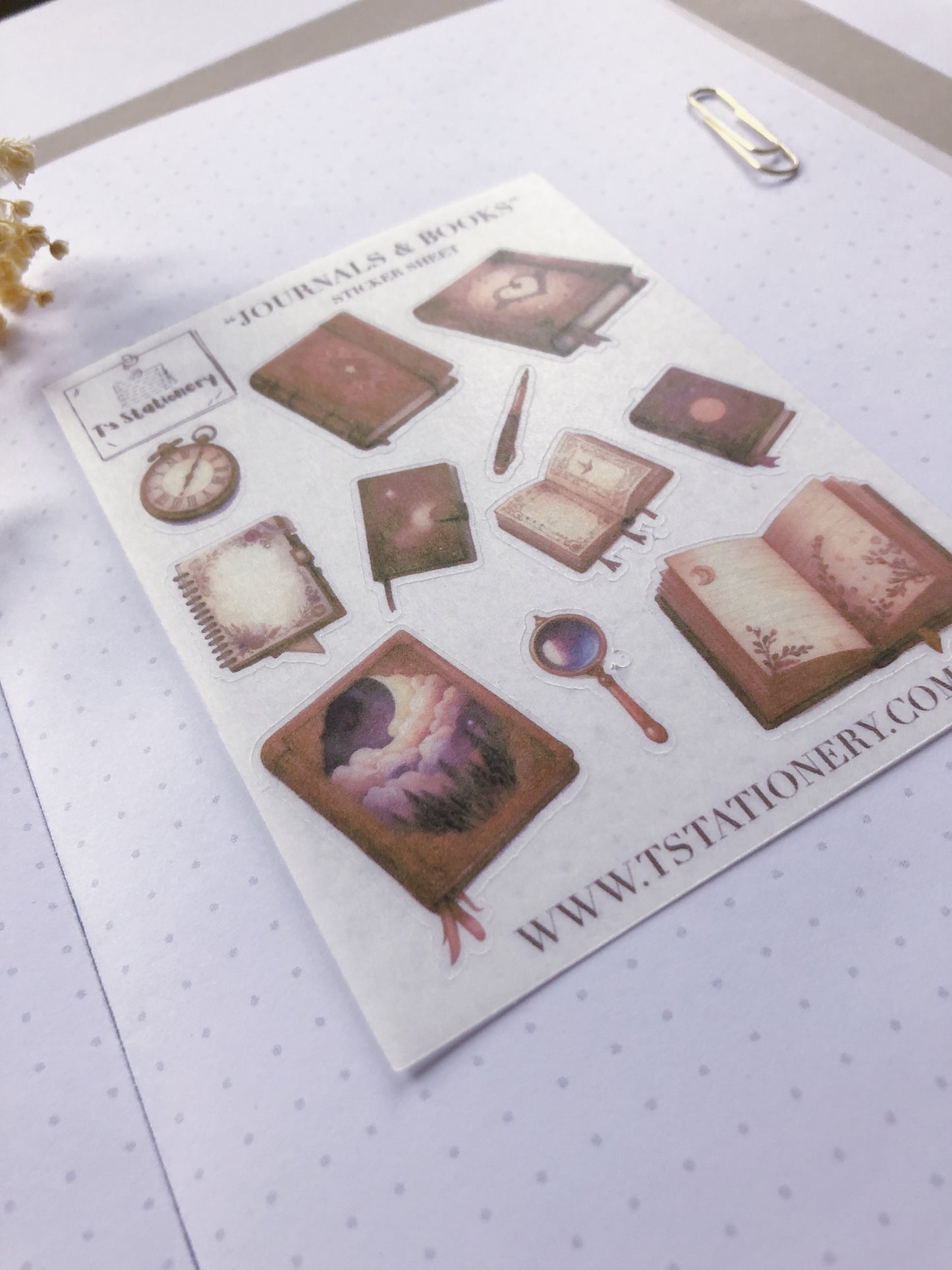 "Books & Journals" Washi Sticker Sheet