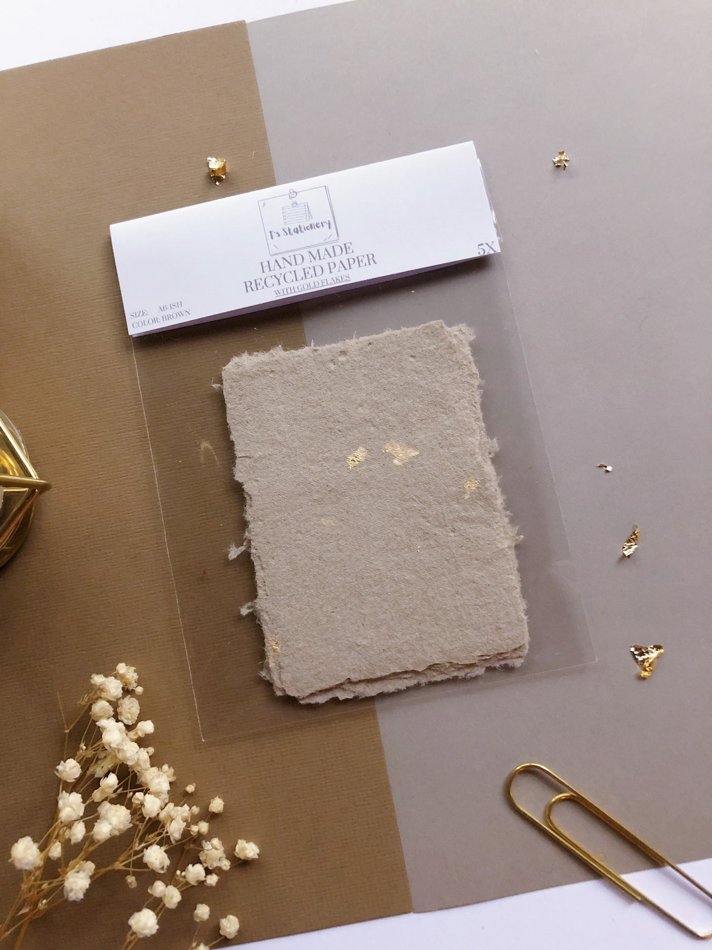 "A6 Hand Made Gold Foil Paper"