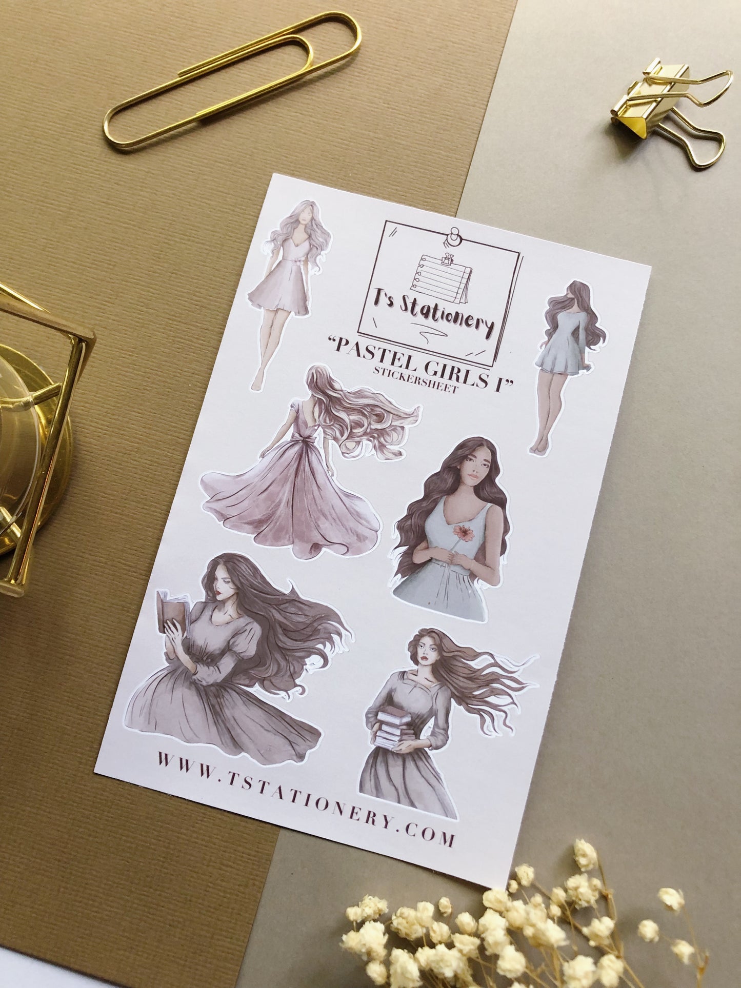 "Pastel Girls 1"  Sticker Sheet