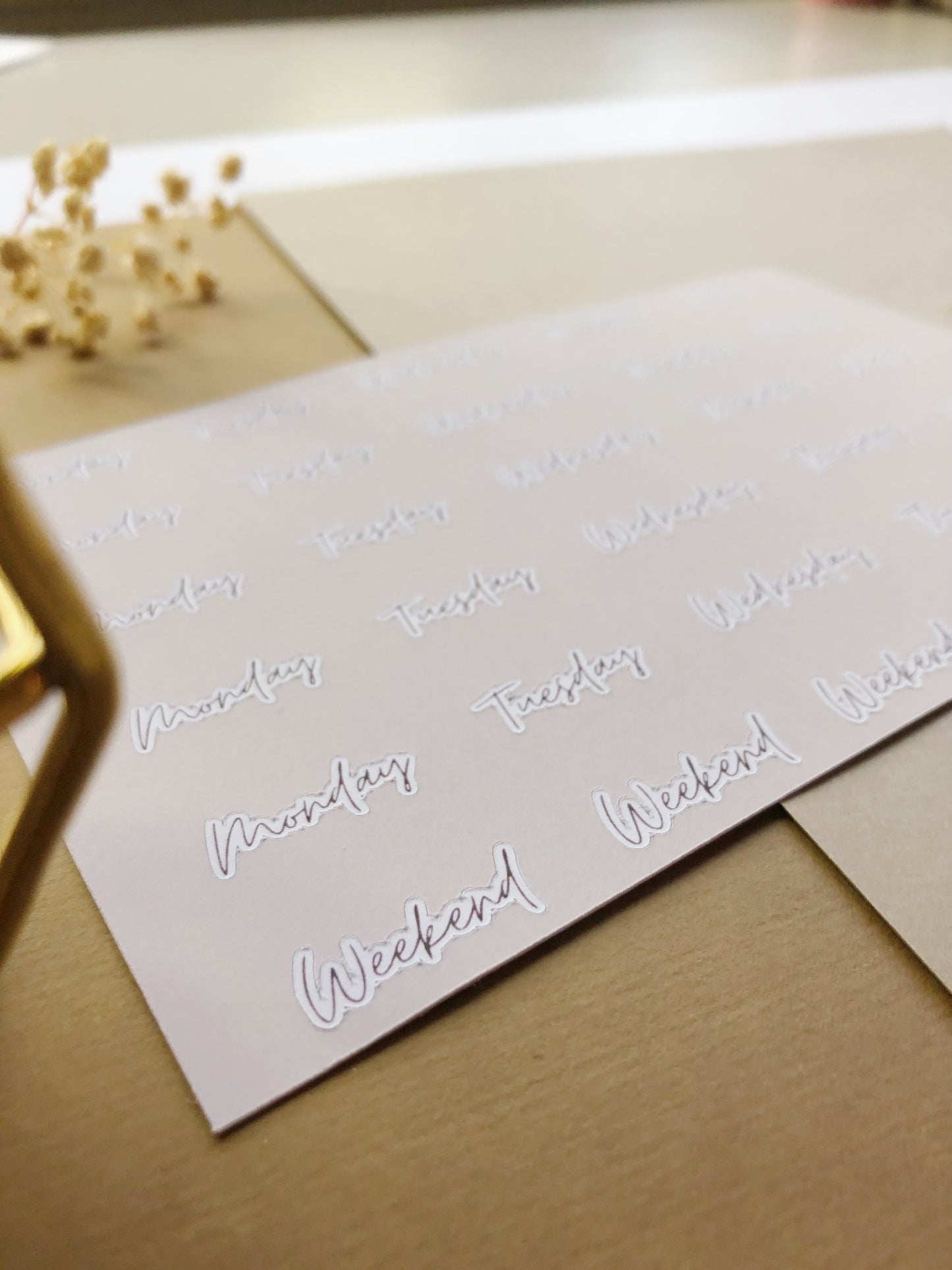 "Weekly" Stickers - Days Of The Week In Calligraphy Style