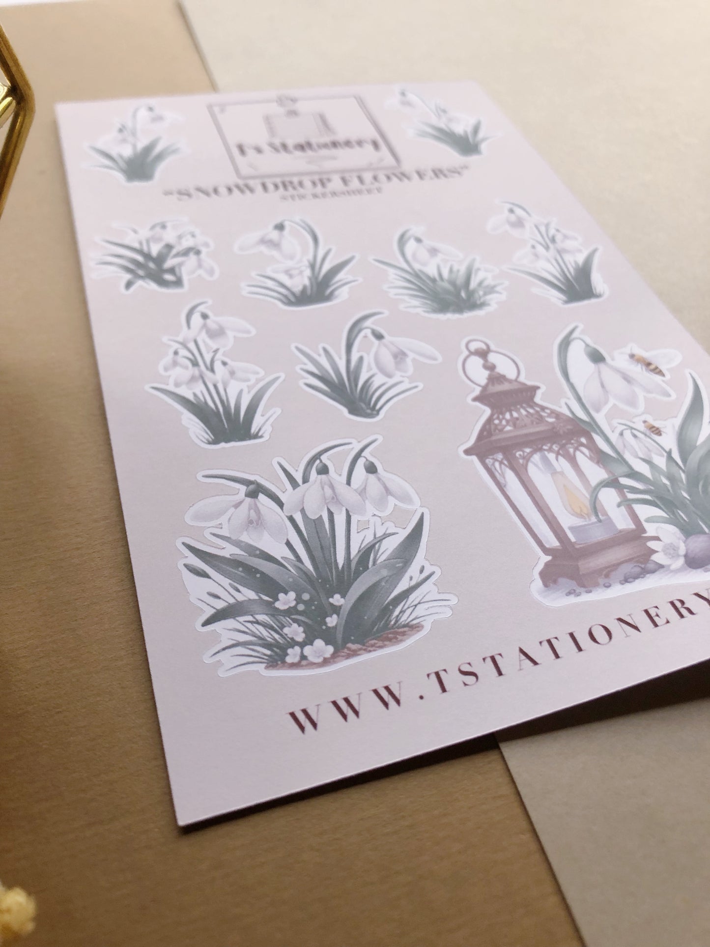 "Snowdrop Flowers" Sticker Sheet