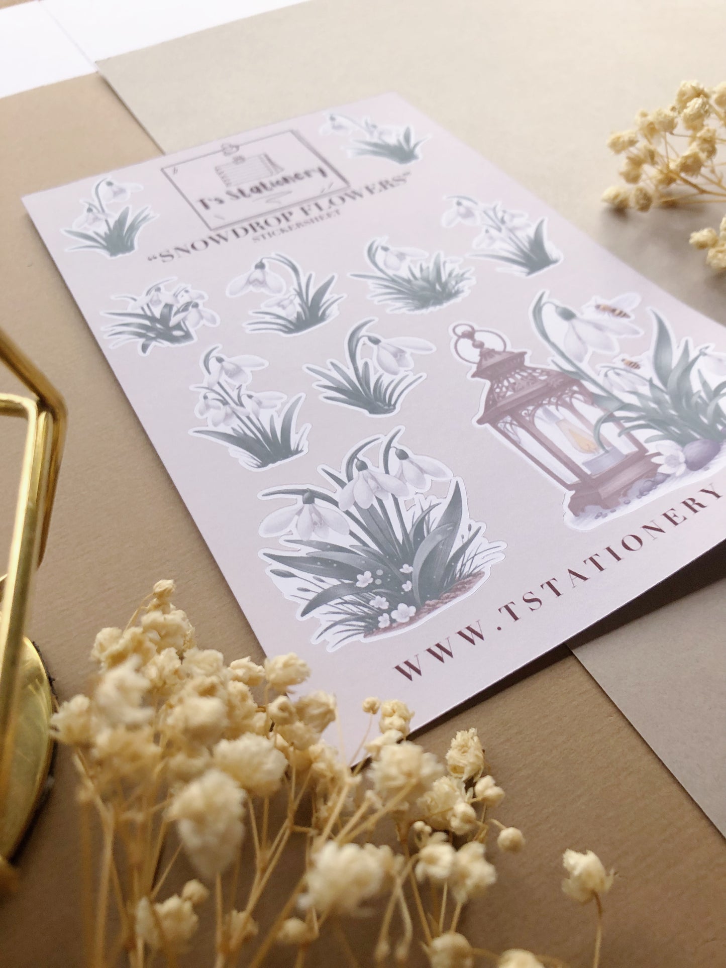 "Snowdrop Flowers" Sticker Sheet