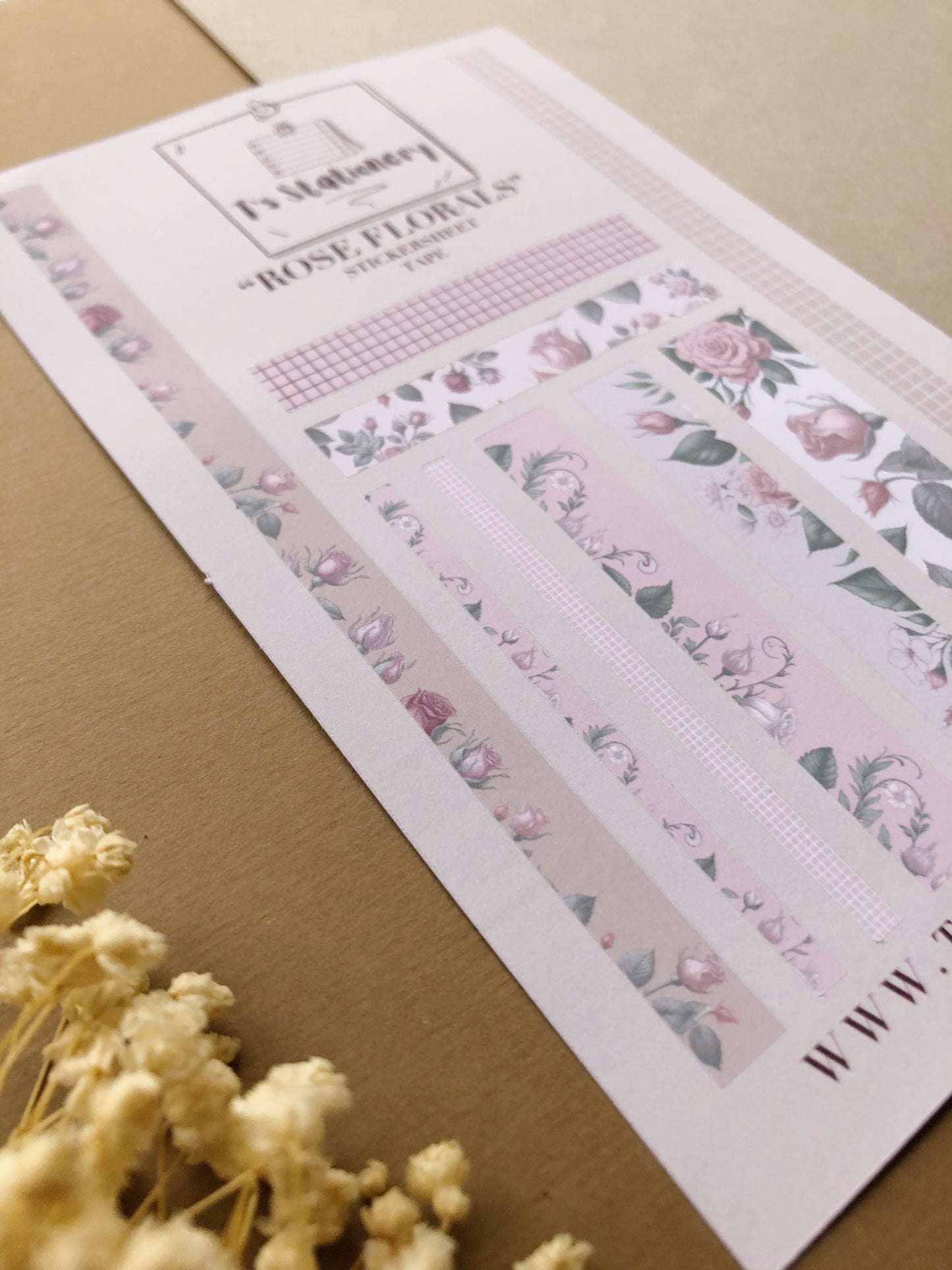 "Rose Floral" Sticker Sheet Tape
