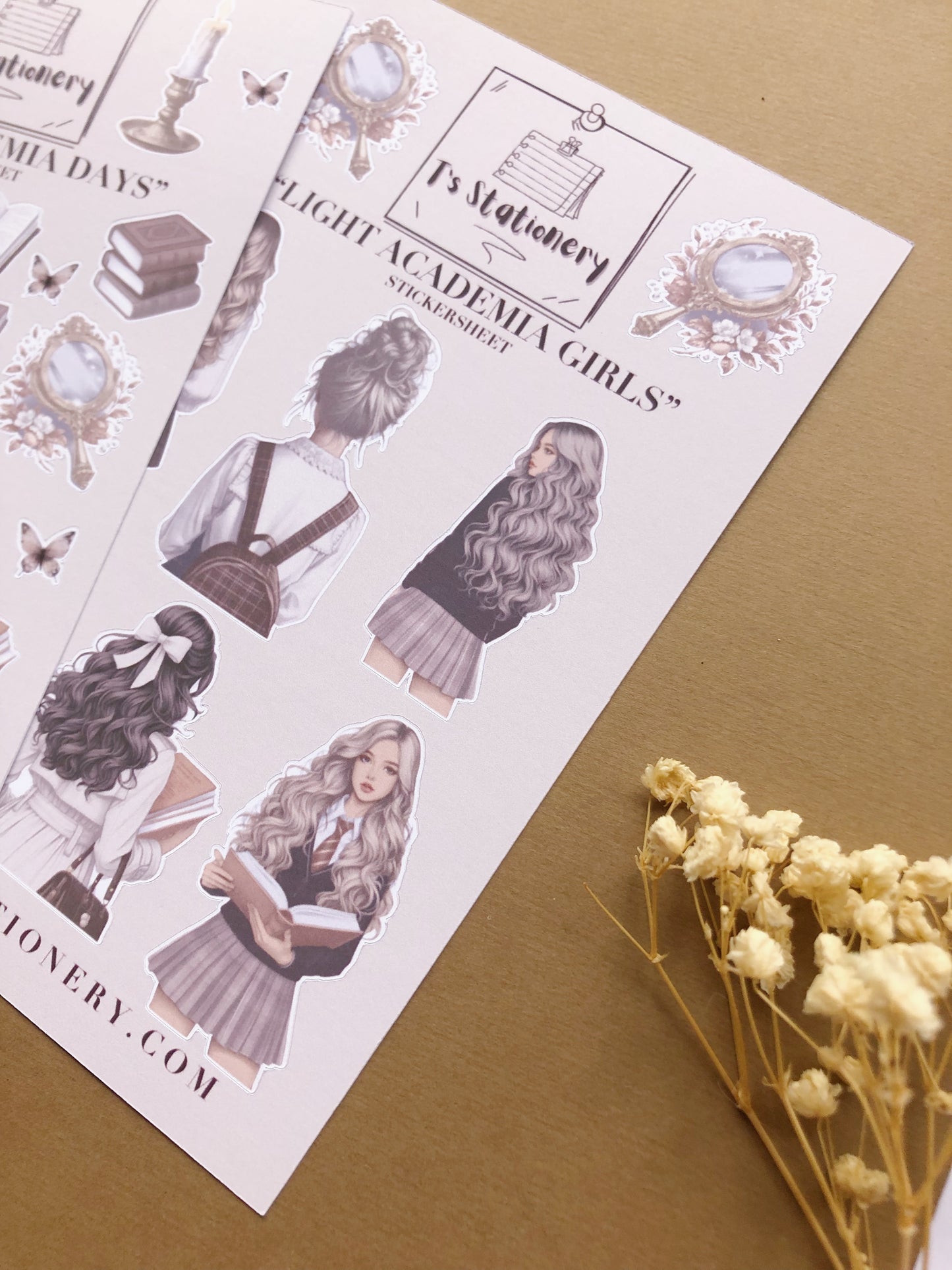 "Light Academia Sticker Set Of 3"