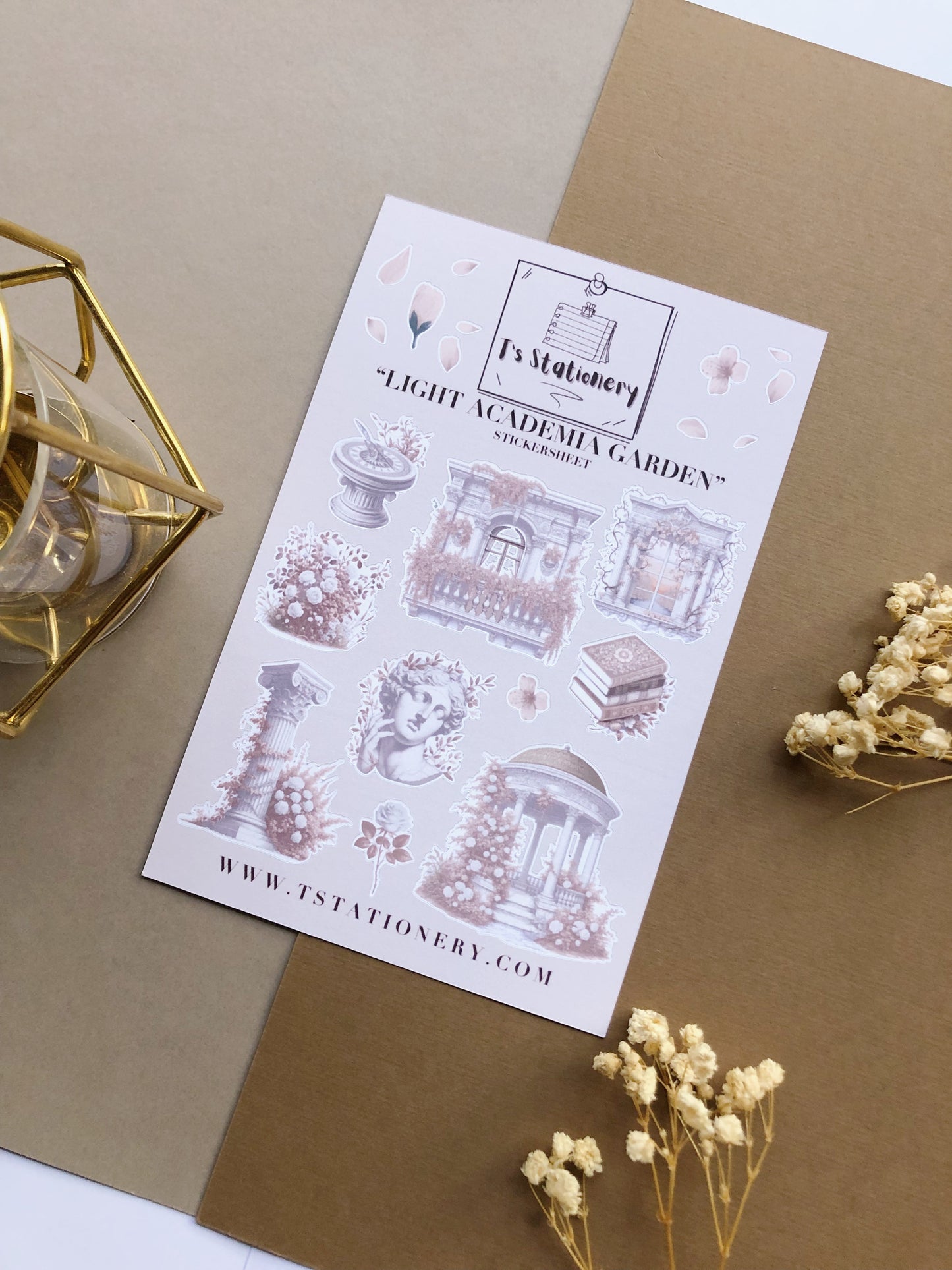 "Light Academia Sticker Set Of 3"