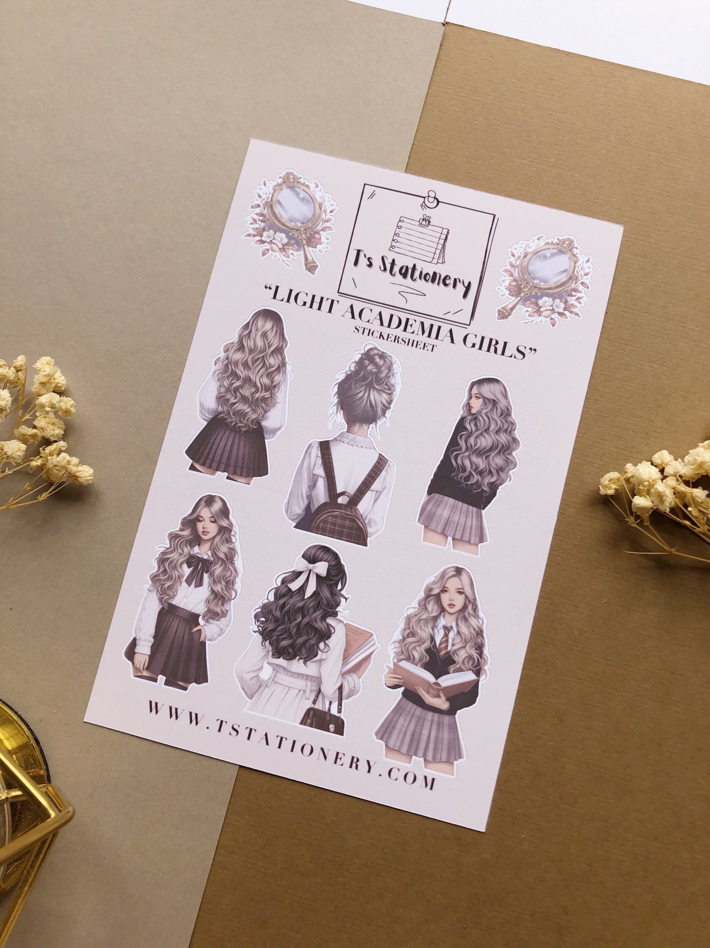 "Light Academia Girls" Sticker Sheet