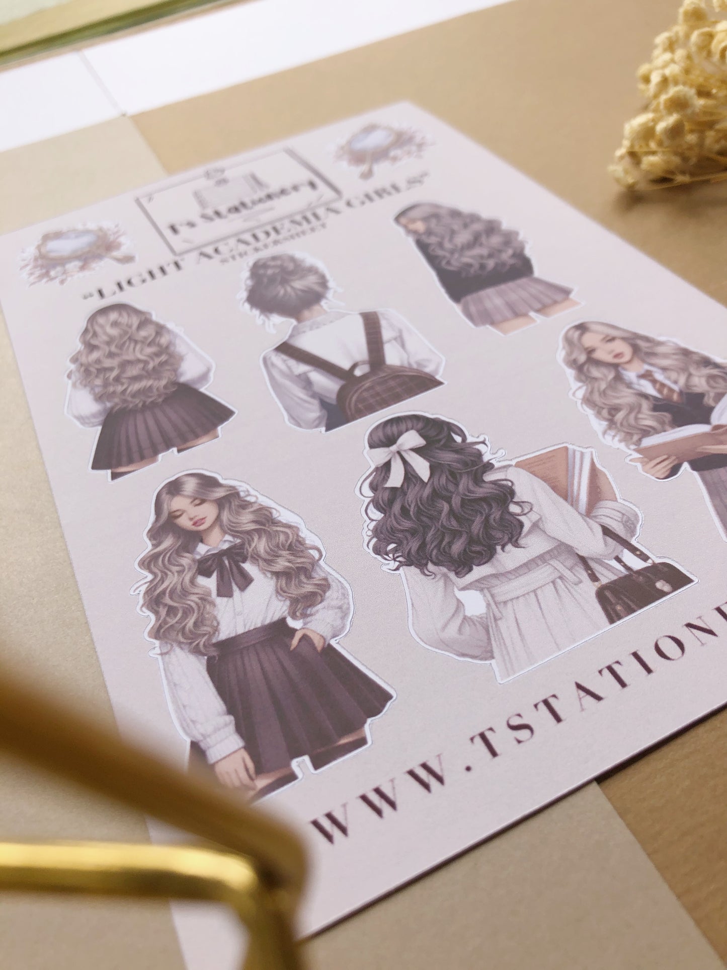 "Light Academia Girls" Sticker Sheet