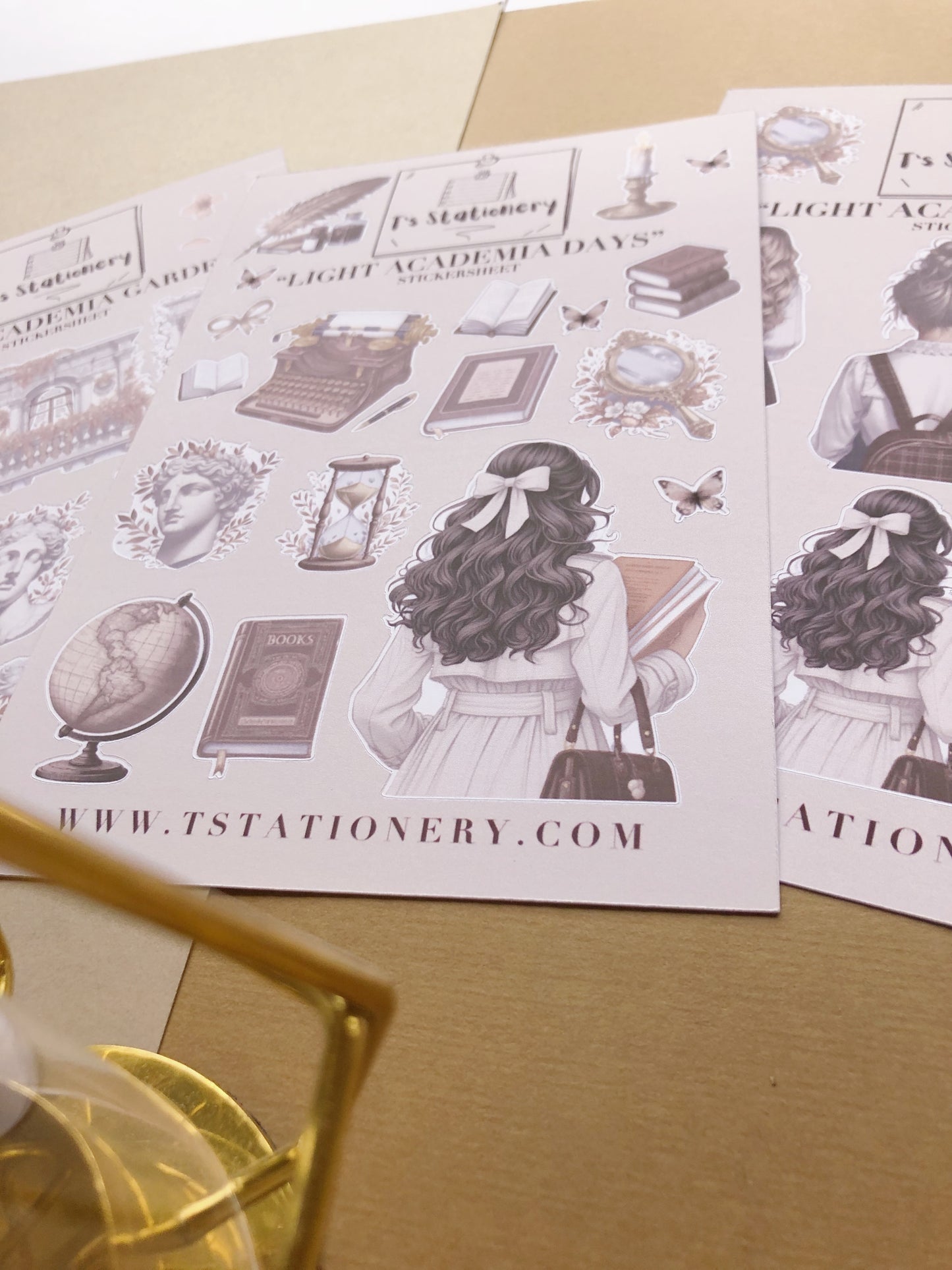 "Light Academia Sticker Set Of 3"