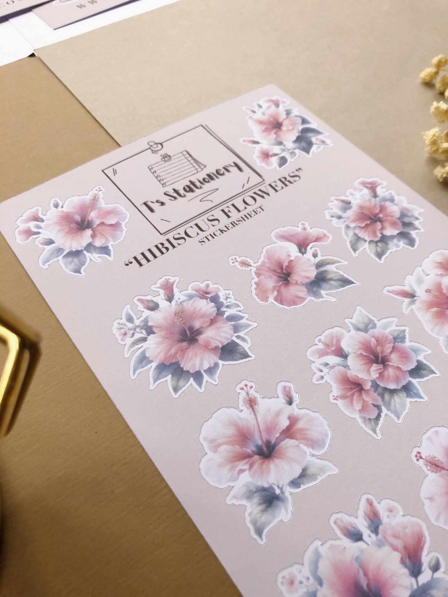 "Hibiscus Flowers" Sticker Sheet