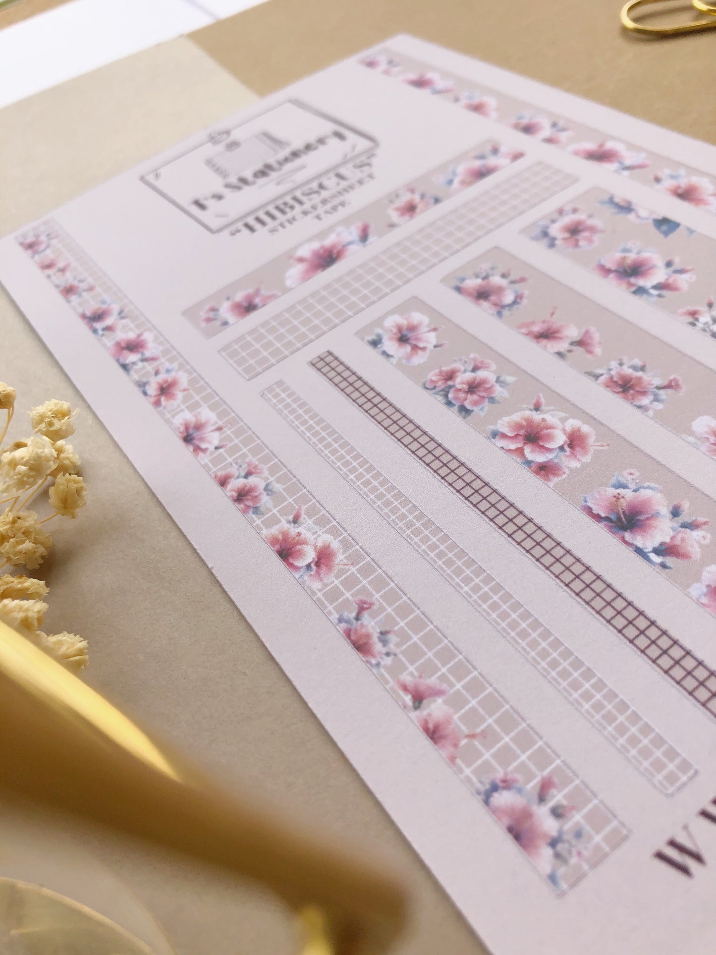 "Hibiscus" Sticker Sheet Tape