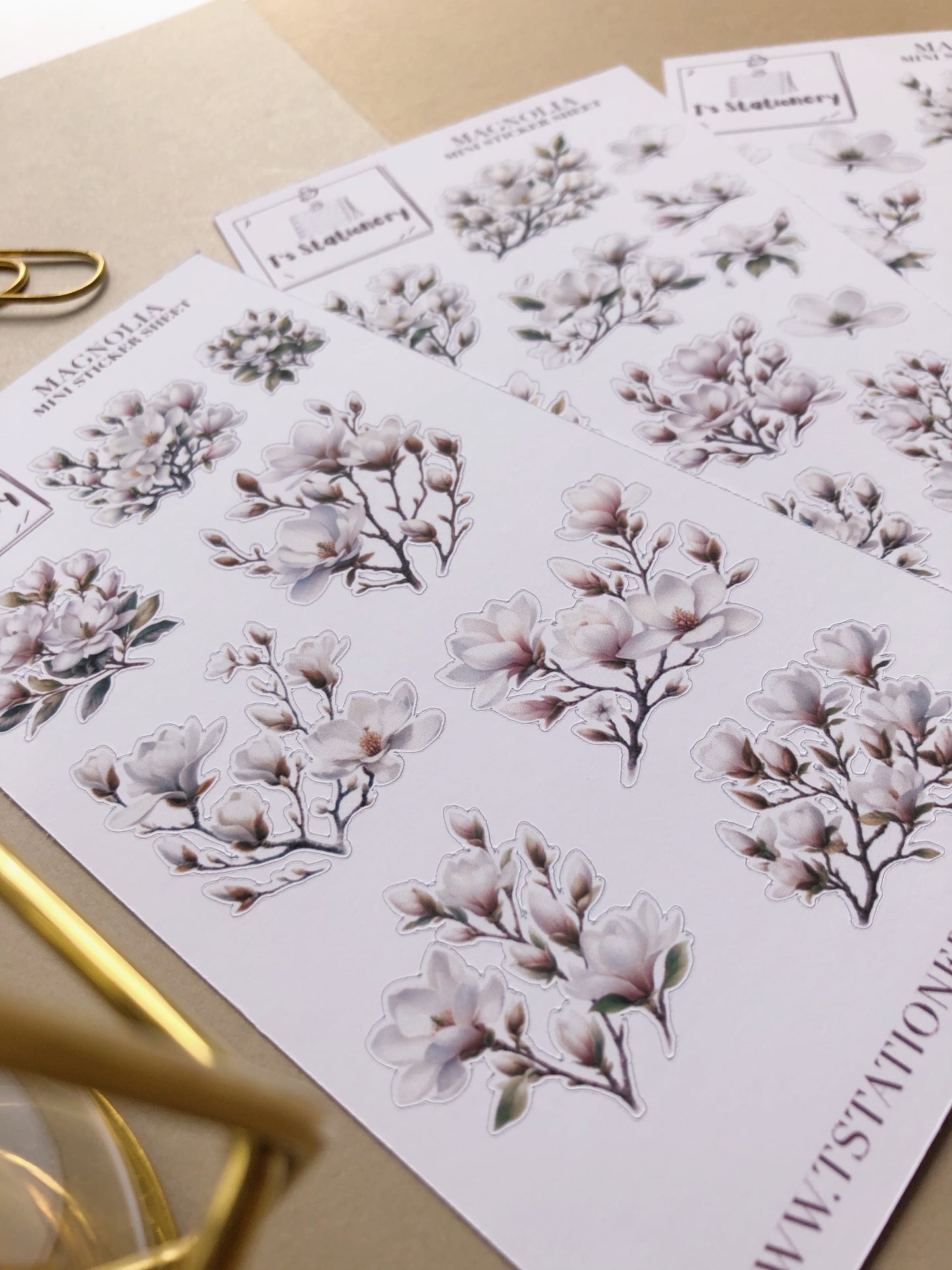 "Magnolia" Sticker Sheet Set Of 3