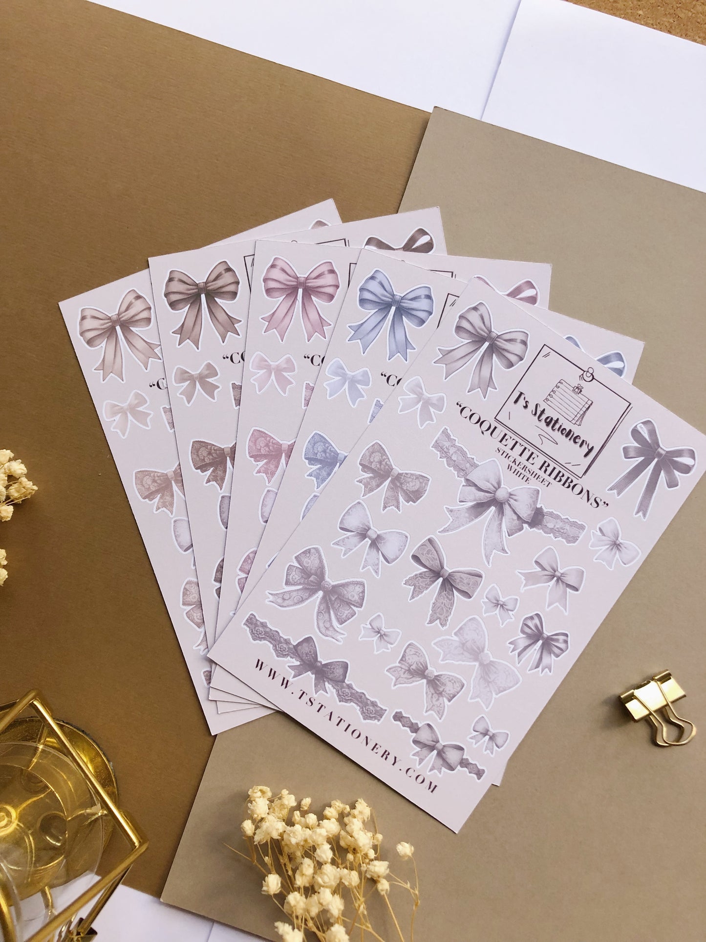 "Coquette Ribbons" Sticker Sheet