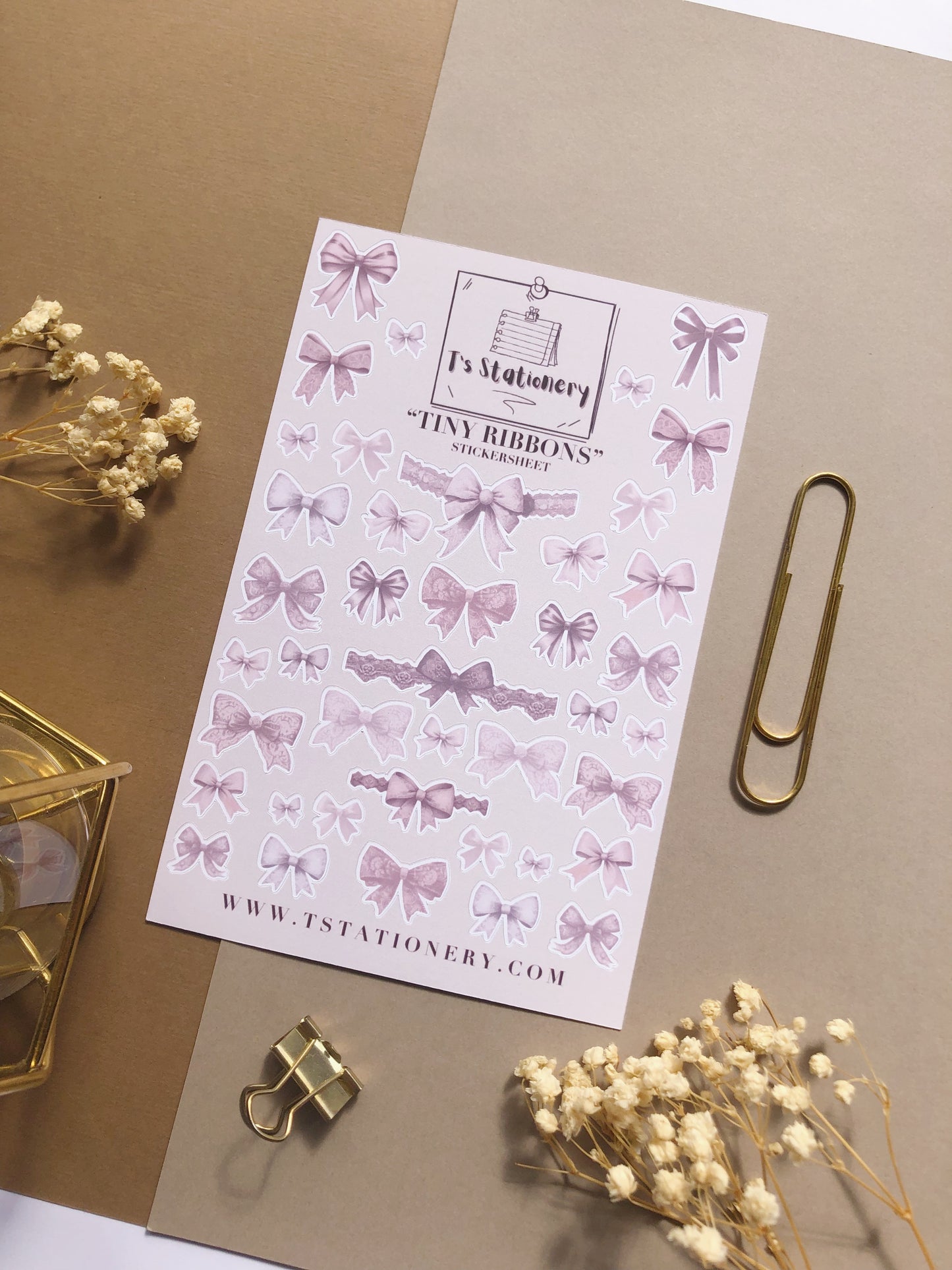 "Tiny Coquette Ribbons" Sticker Sheet