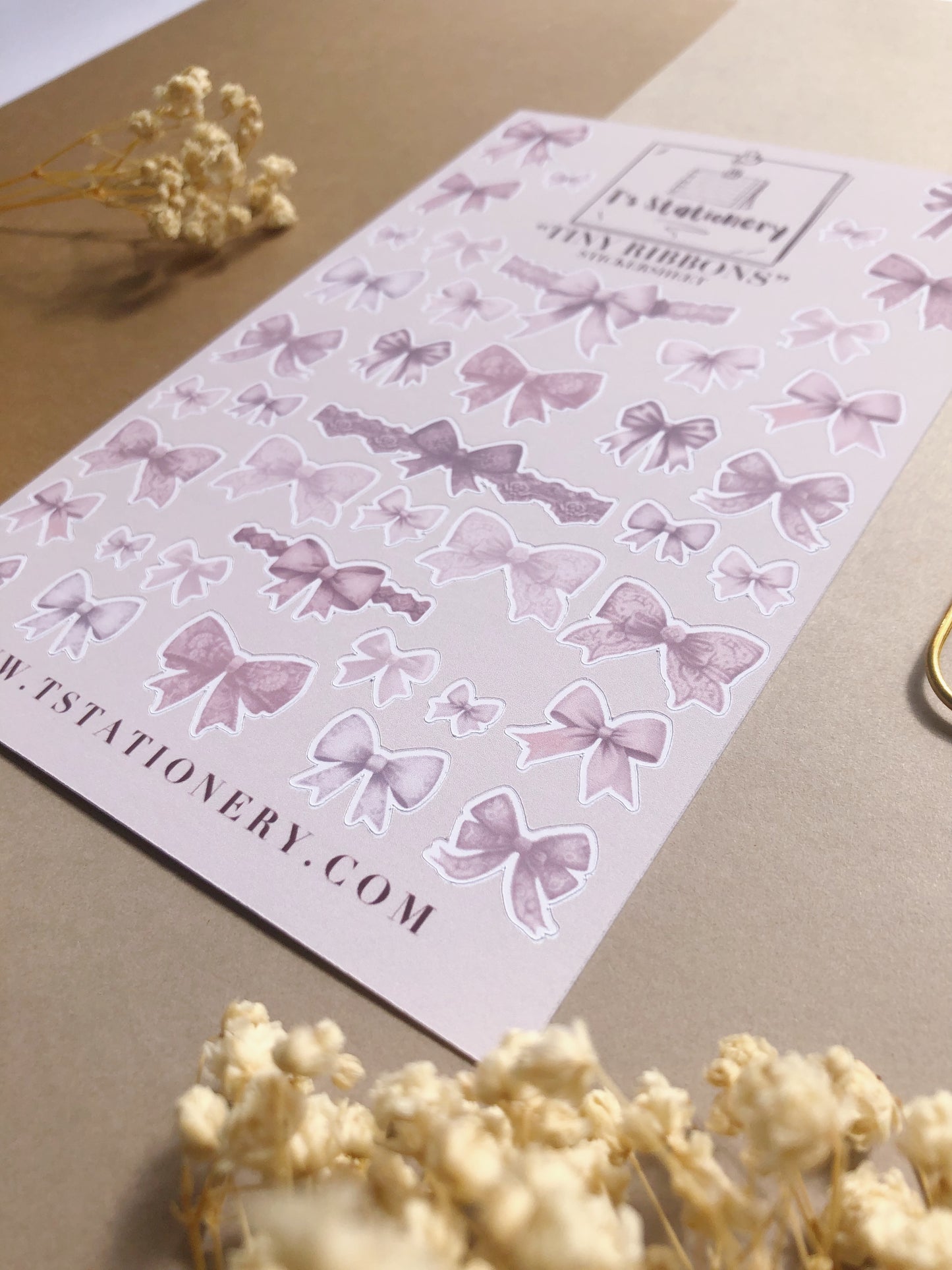 "Tiny Coquette Ribbons" Sticker Sheet