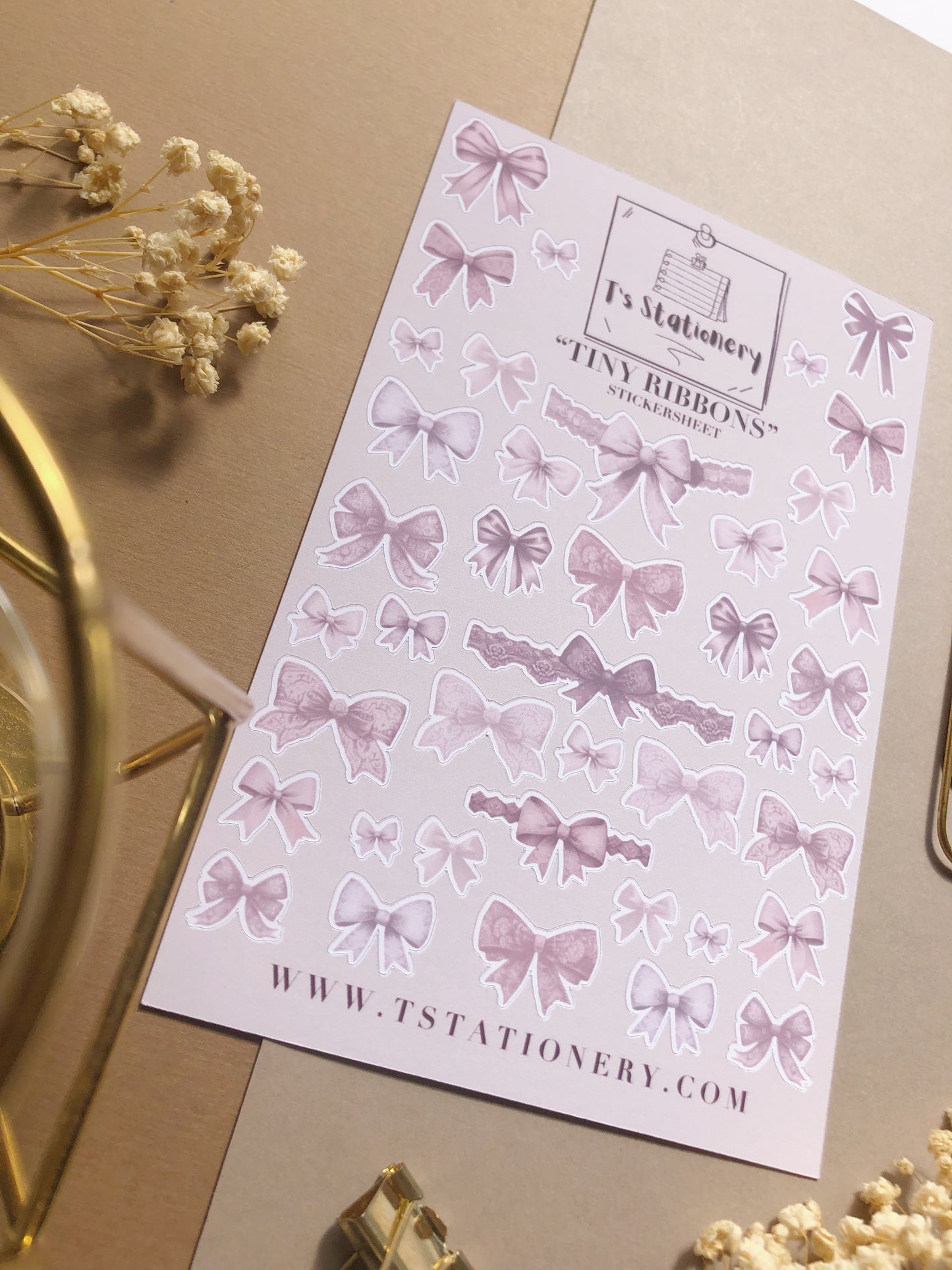 "Tiny Coquette Ribbons" Sticker Sheet