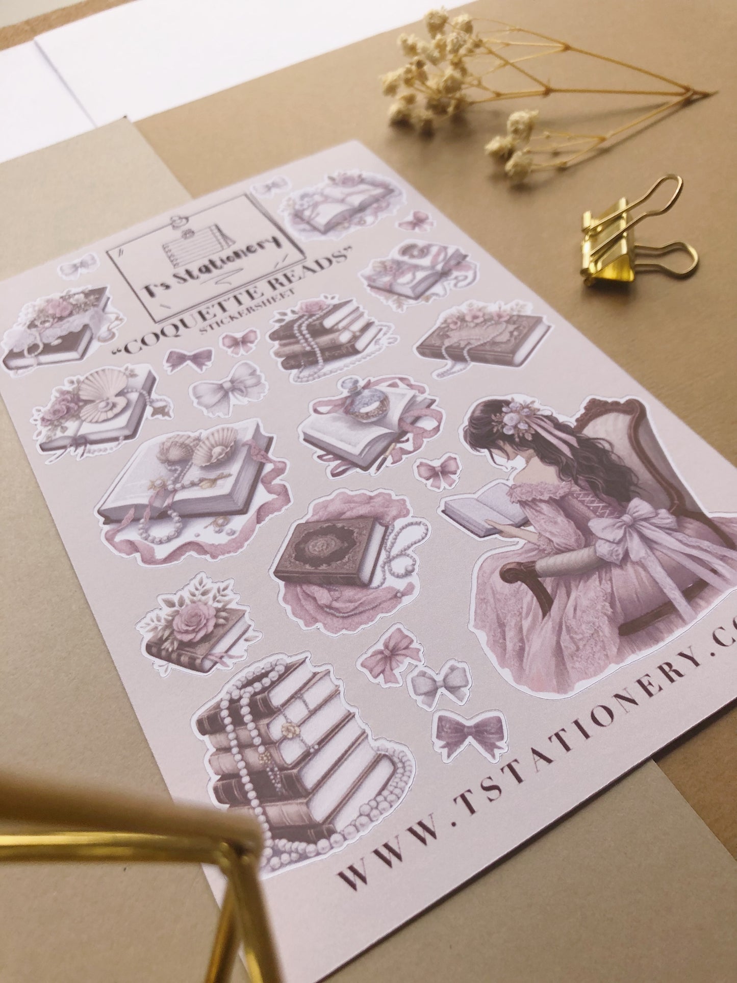"Coquette Reads" Sticker Sheet