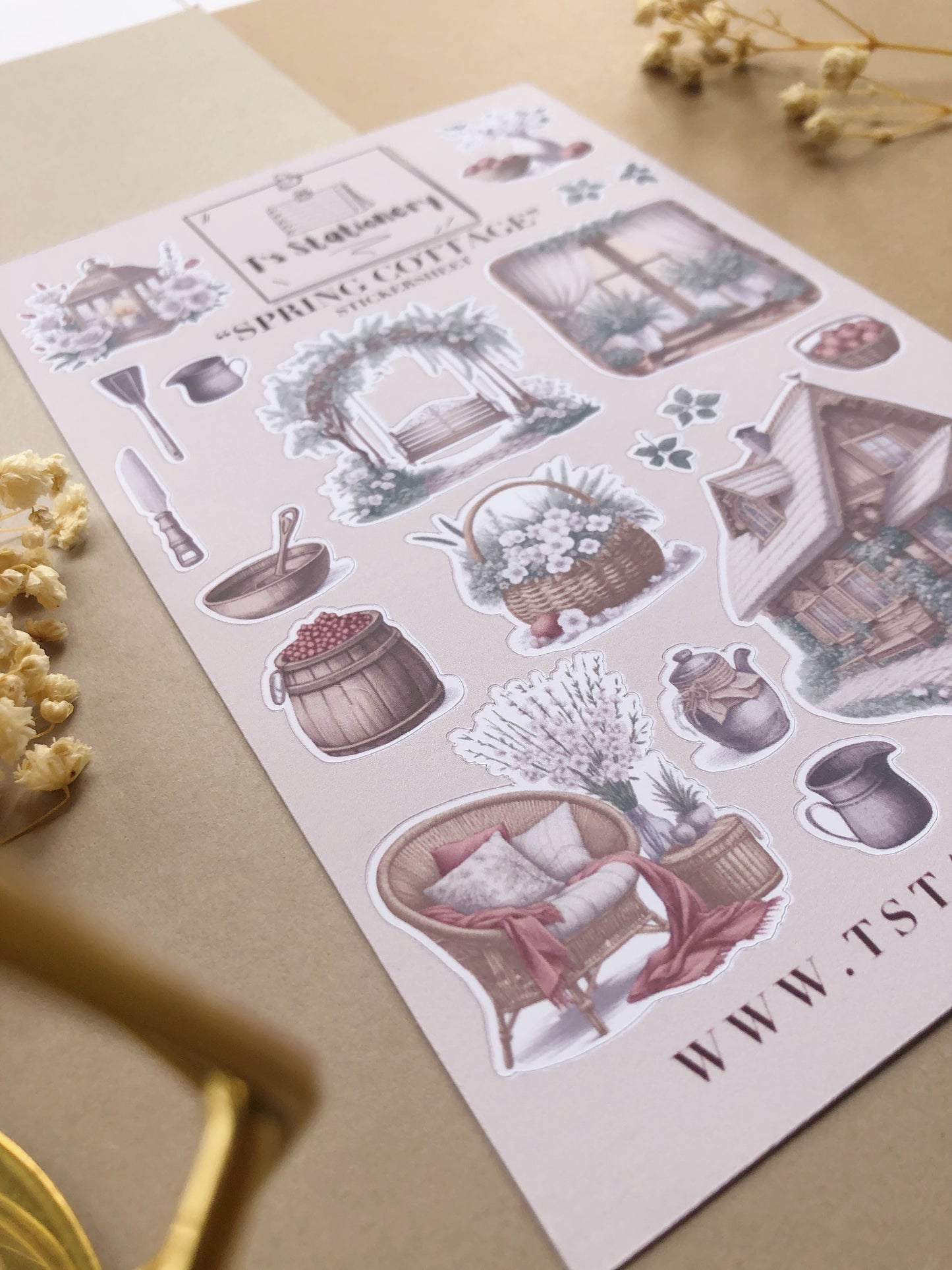 "Spring Cottage" Sticker Sheet