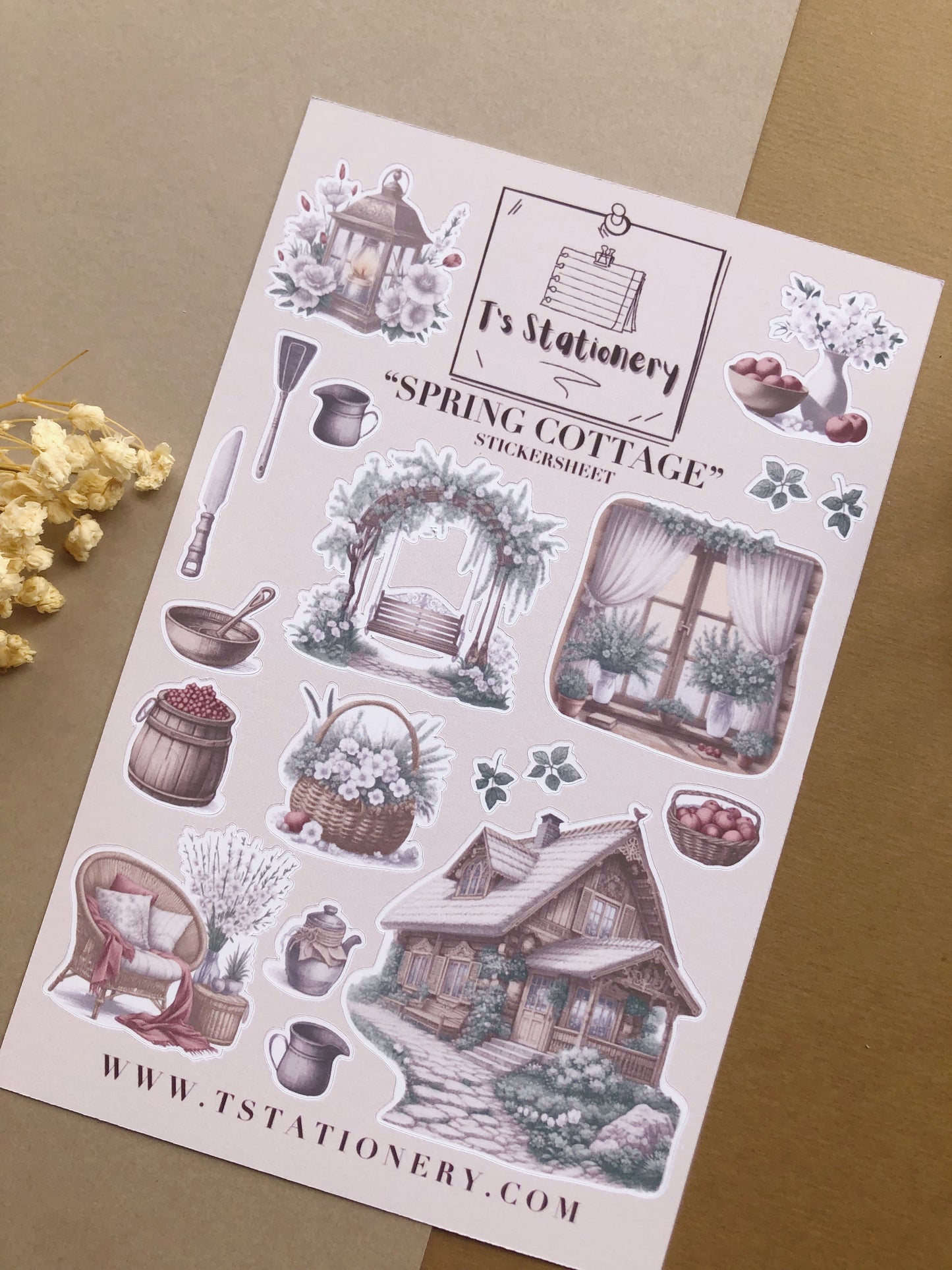 "Spring Cottage" Sticker Sheet
