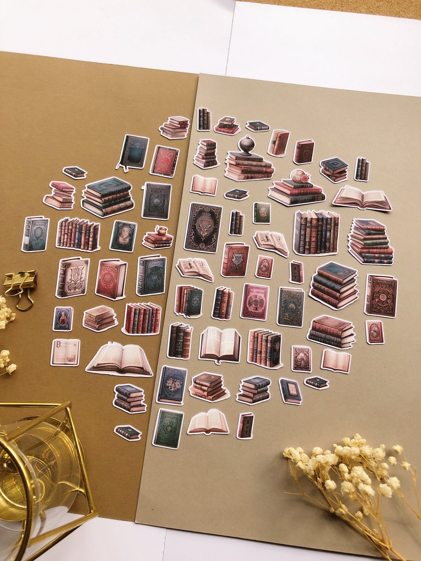 "65Pcs XL Antique Books" Sticker Pack