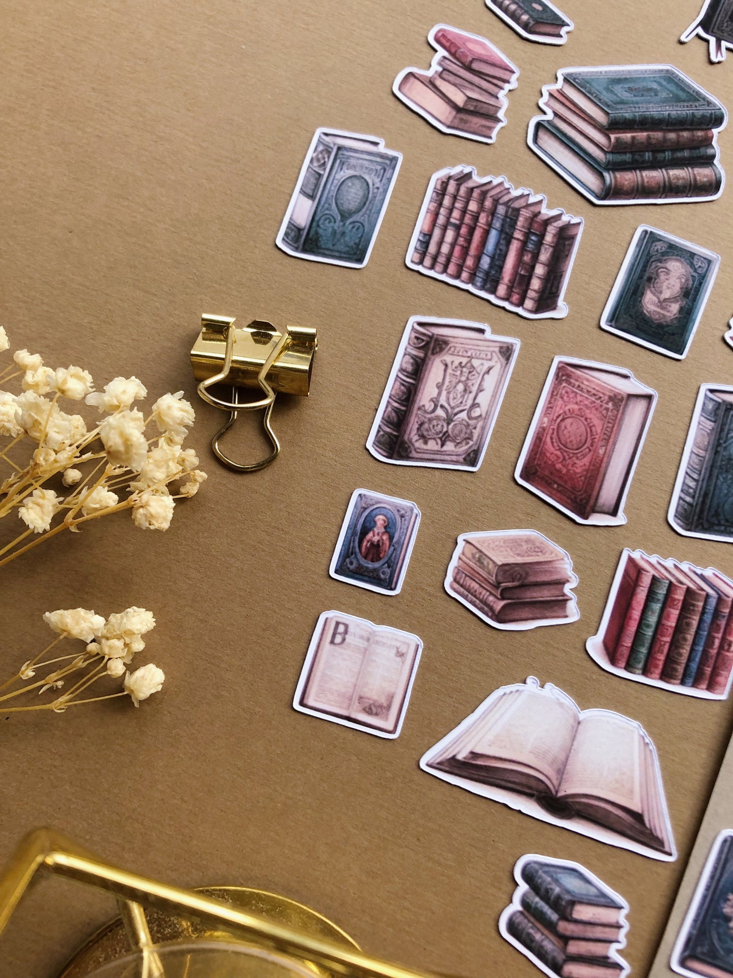 "65Pcs XL Antique Books" Sticker Pack
