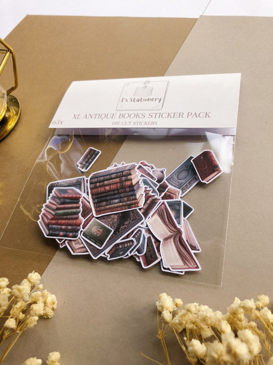 "65Pcs XL Antique Books" Sticker Pack