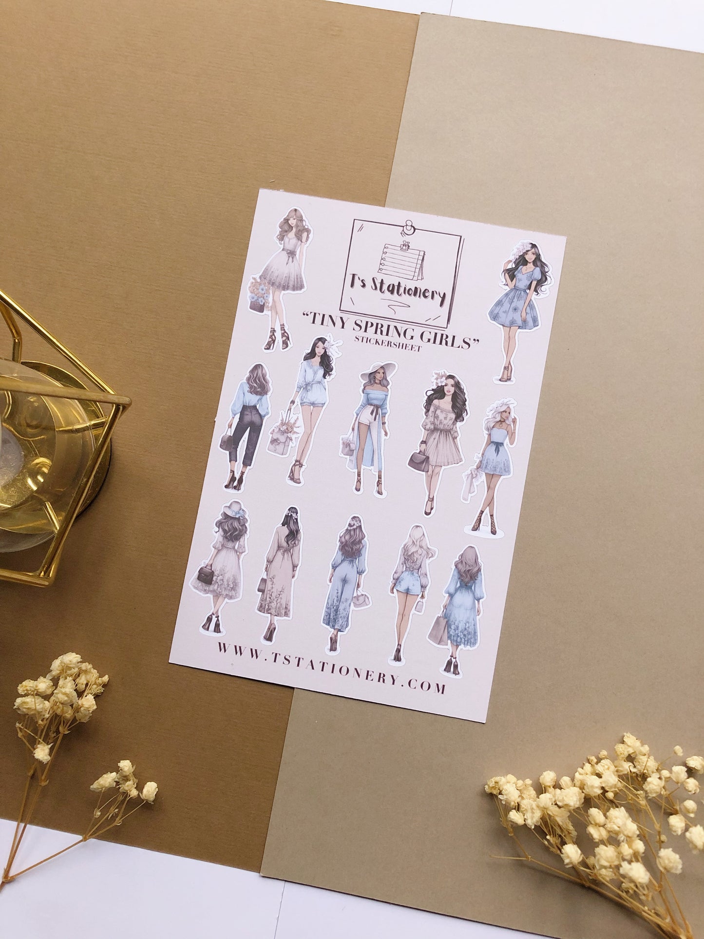"Tiny Spring Girls" Sticker Sheet