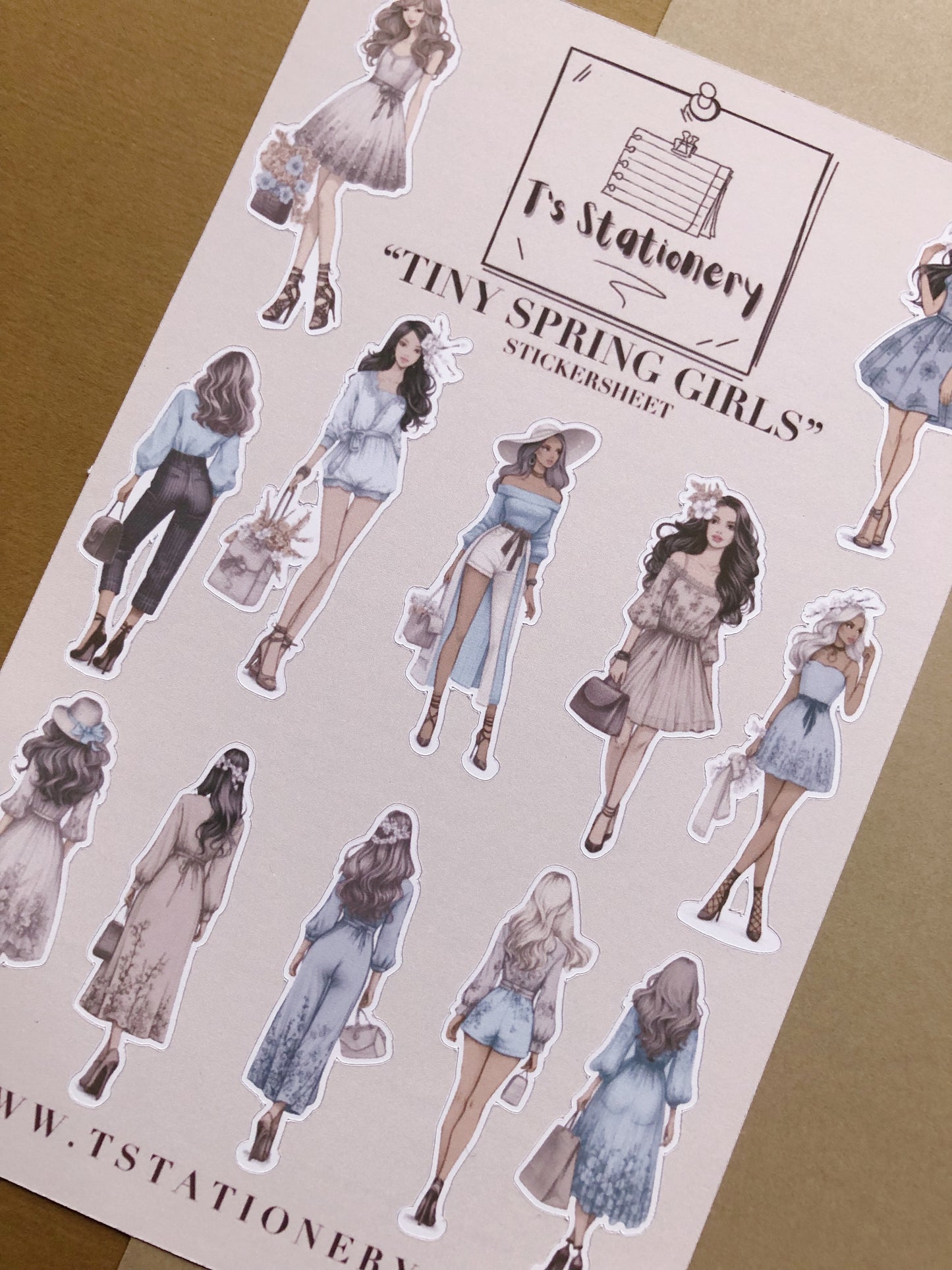"Tiny Spring Girls" Sticker Sheet