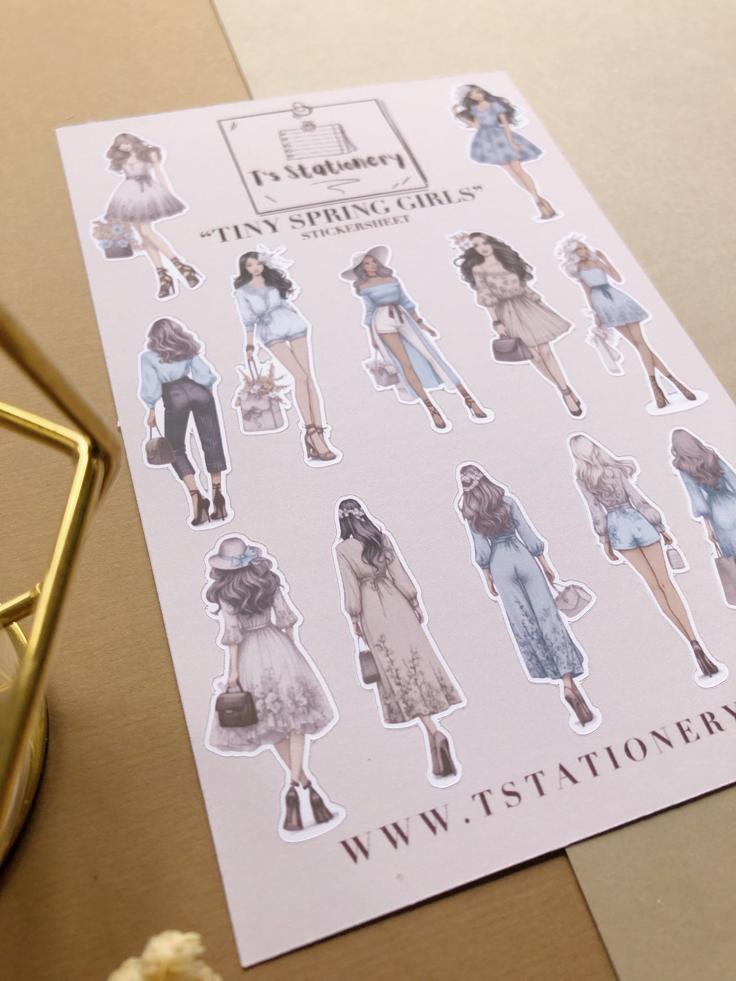 "Tiny Spring Girls" Sticker Sheet