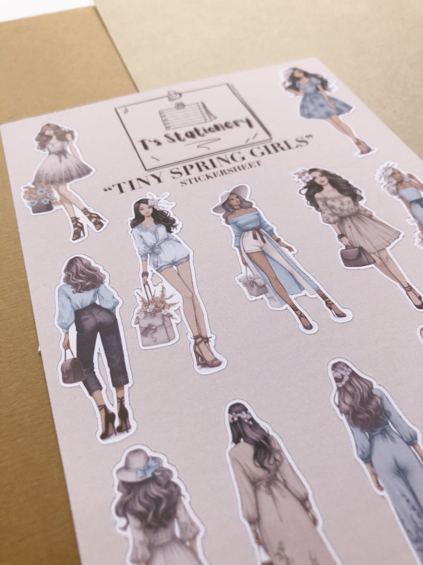 "Tiny Spring Girls" Sticker Sheet