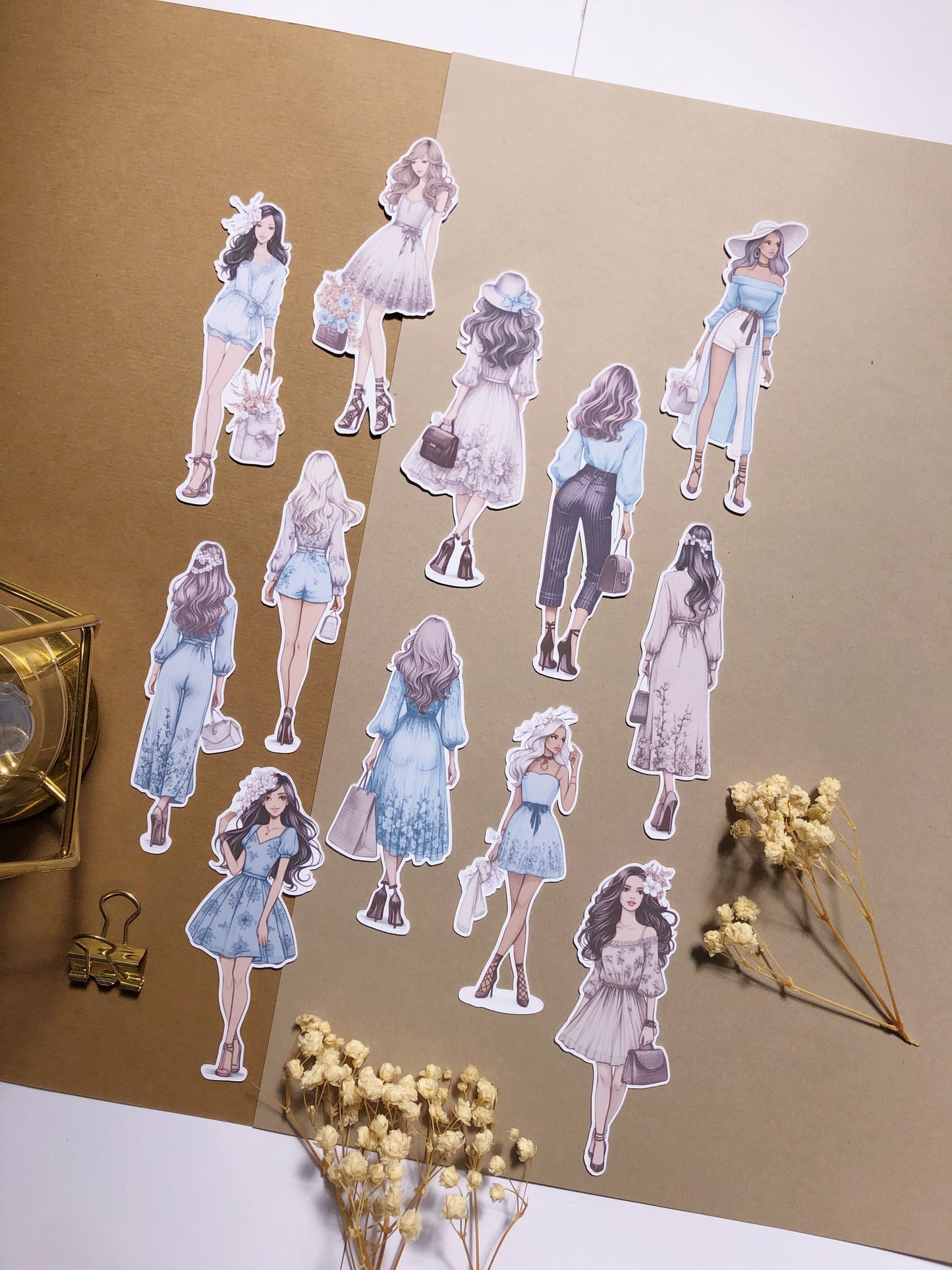 "Blue Spring Girls" Die Cut Sticker Pack