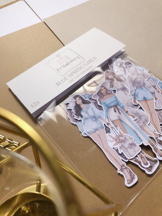 "Blue Spring Girls" Die Cut Sticker Pack