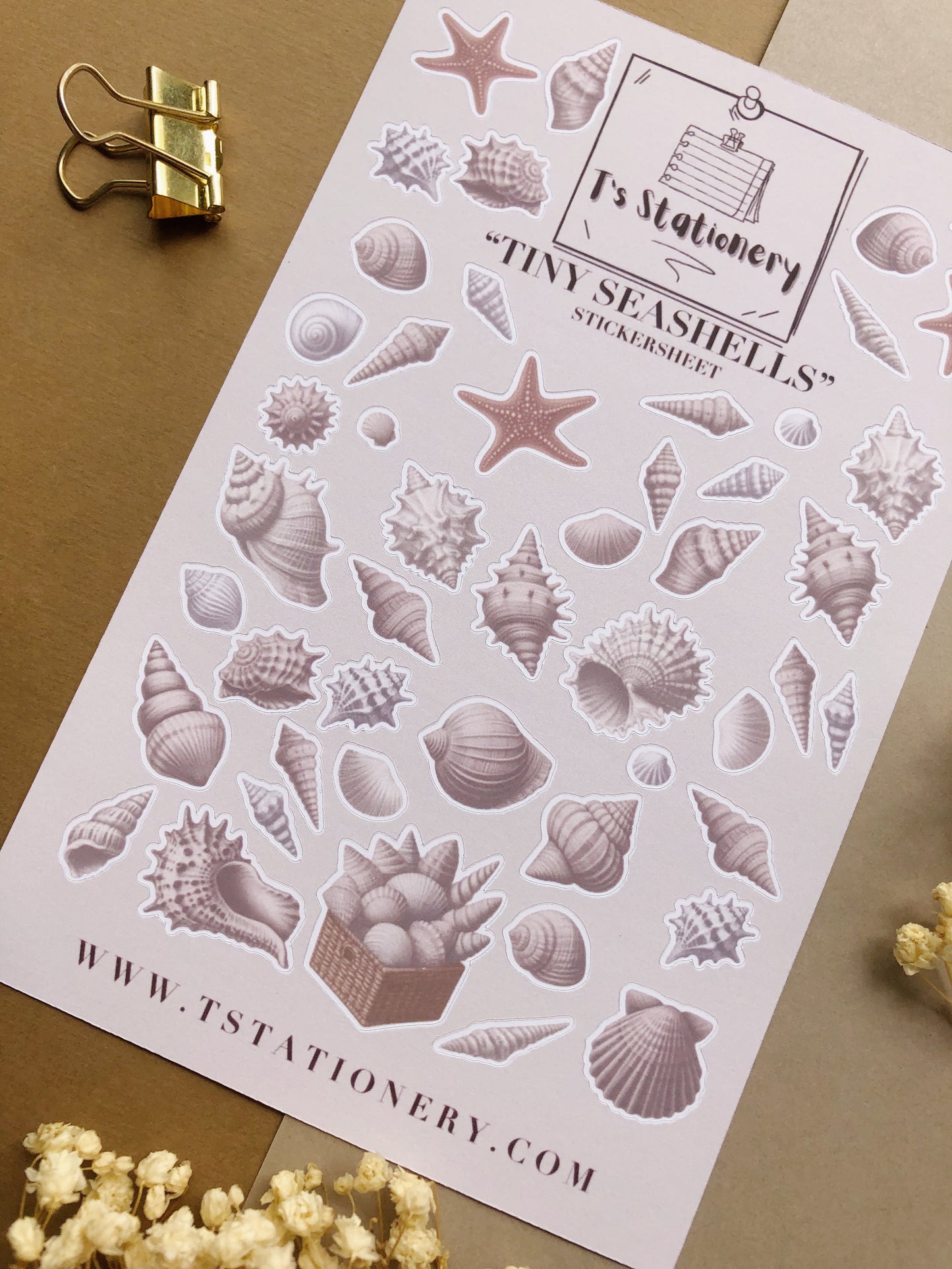 "Tiny Seashells" Sticker Sheet