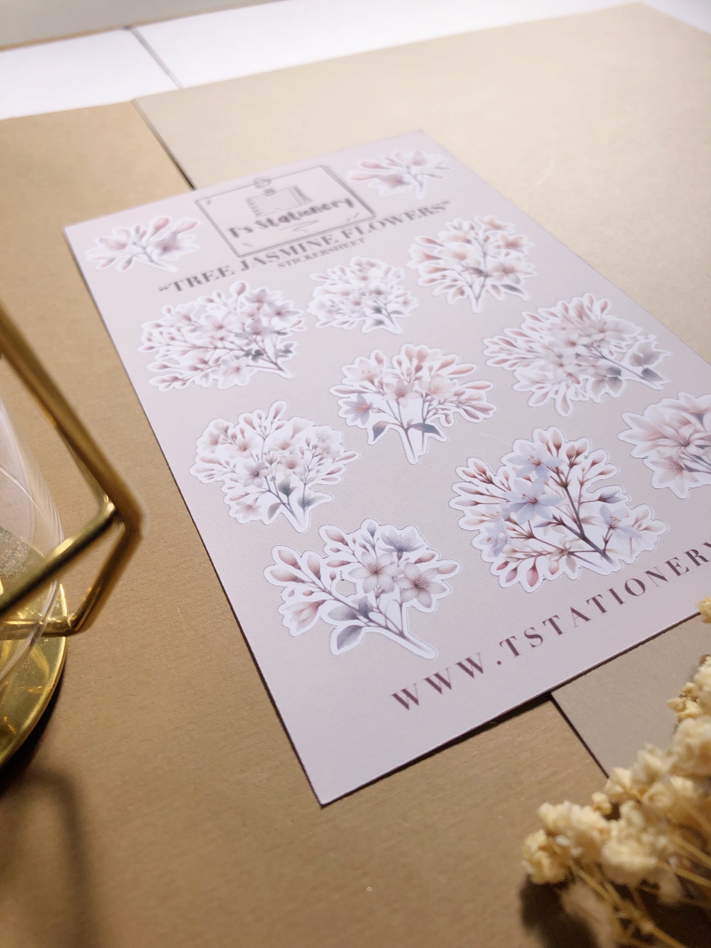 "Tree Jasmine (Cork Tree) Flower" Sticker Sheet