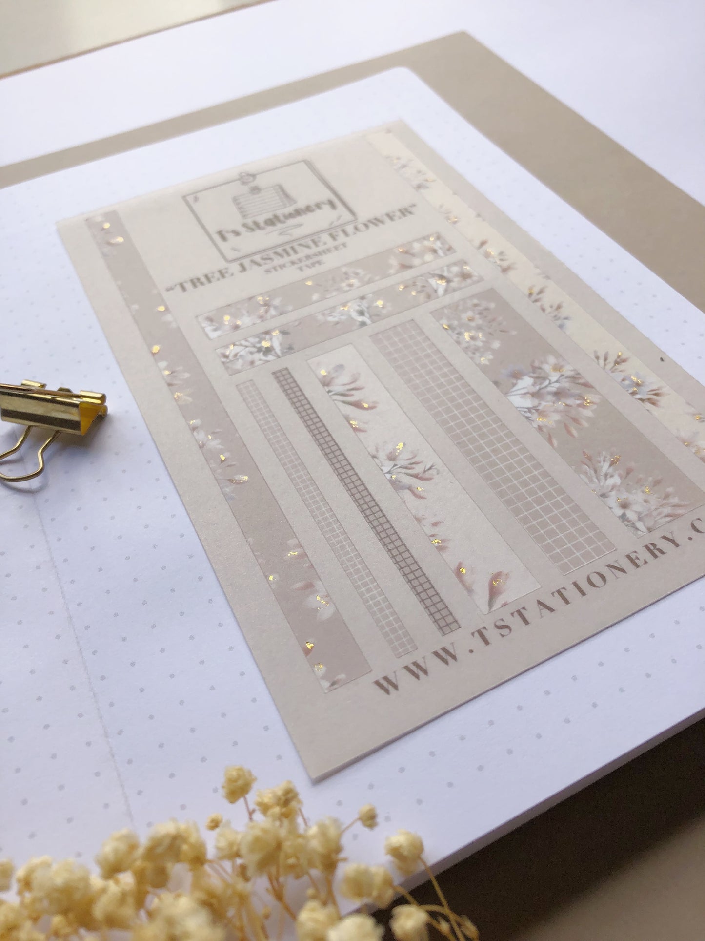 "Tree Jasmine Flower" Sticker Sheet Tape (WASHI)