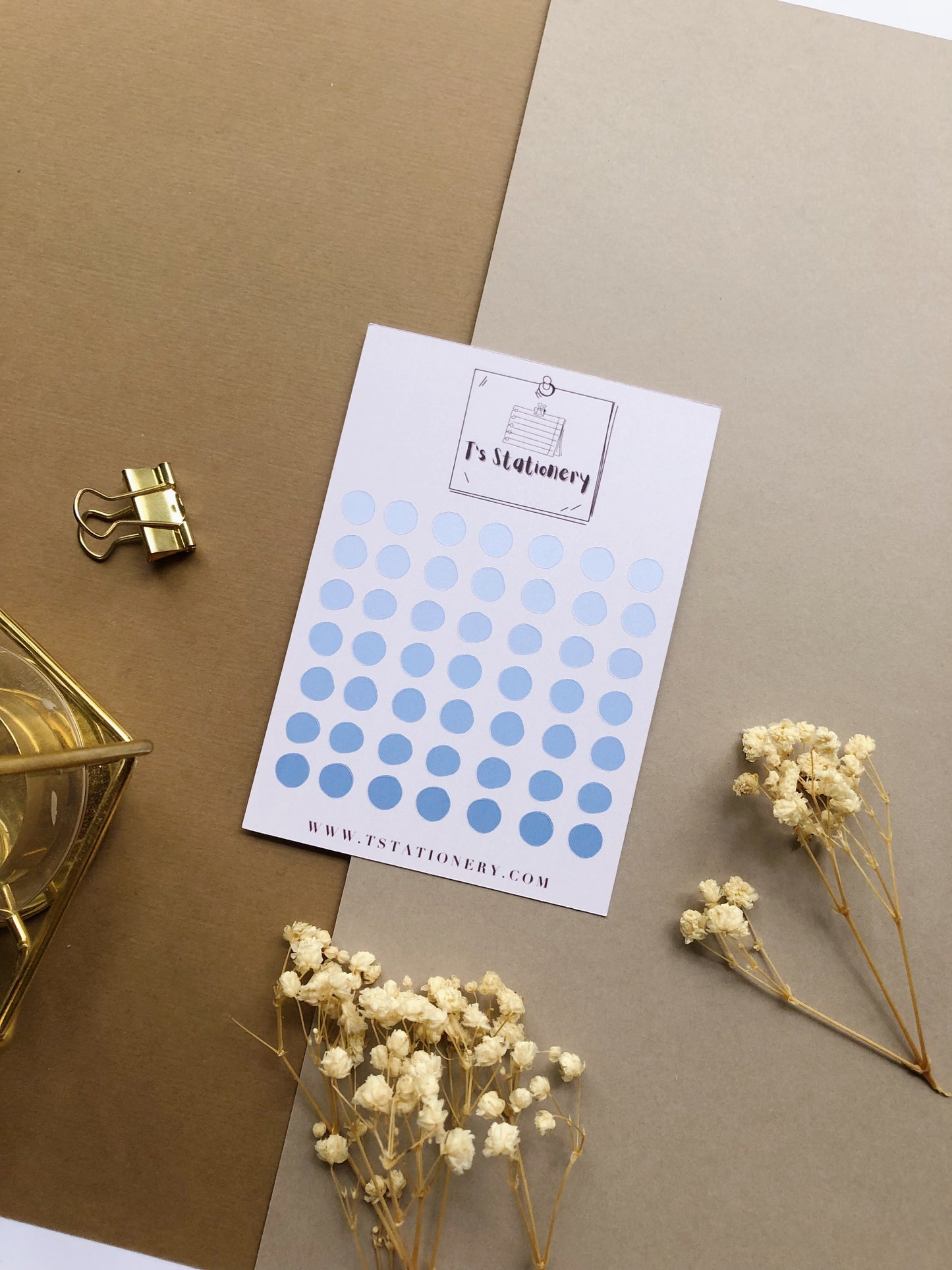 "Ocean Blue Dots" Mini Sticker Sheet