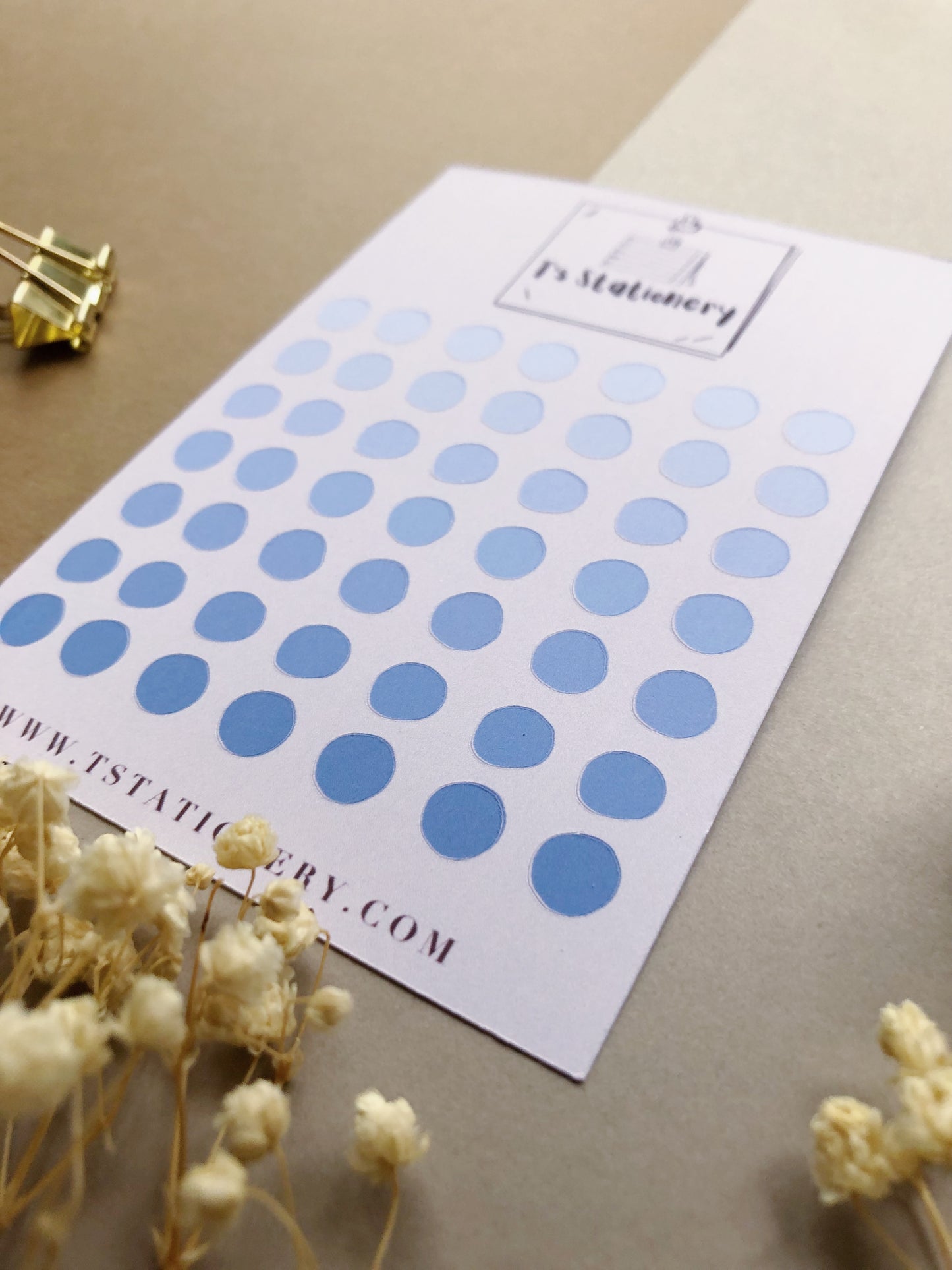 "Ocean Blue Dots" Mini Sticker Sheet