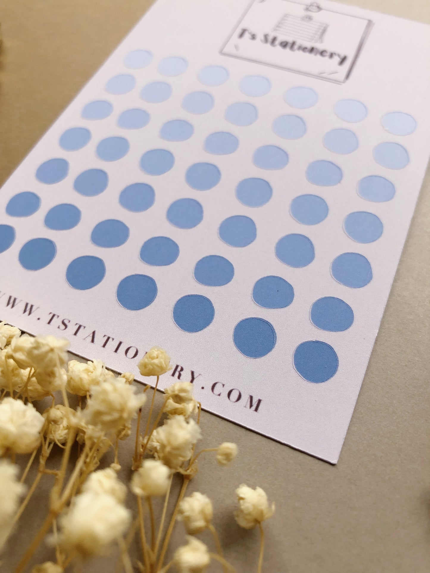 "Ocean Blue Dots" Mini Sticker Sheet