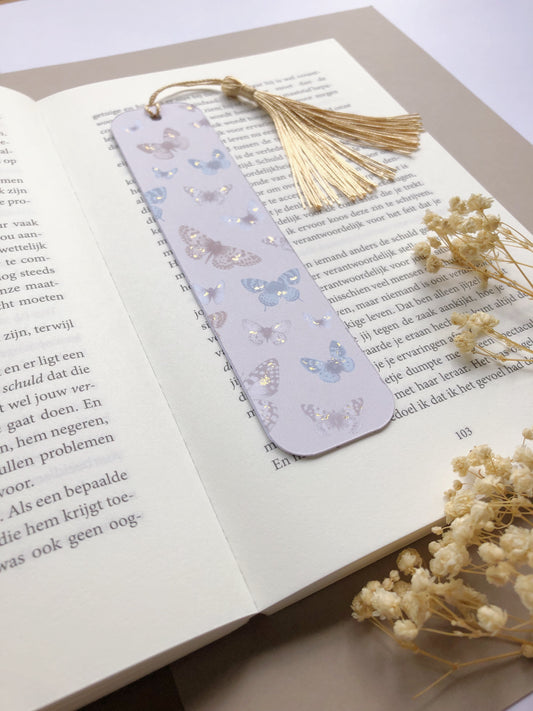 "Gold Foiled Bookmark With Butterflies"