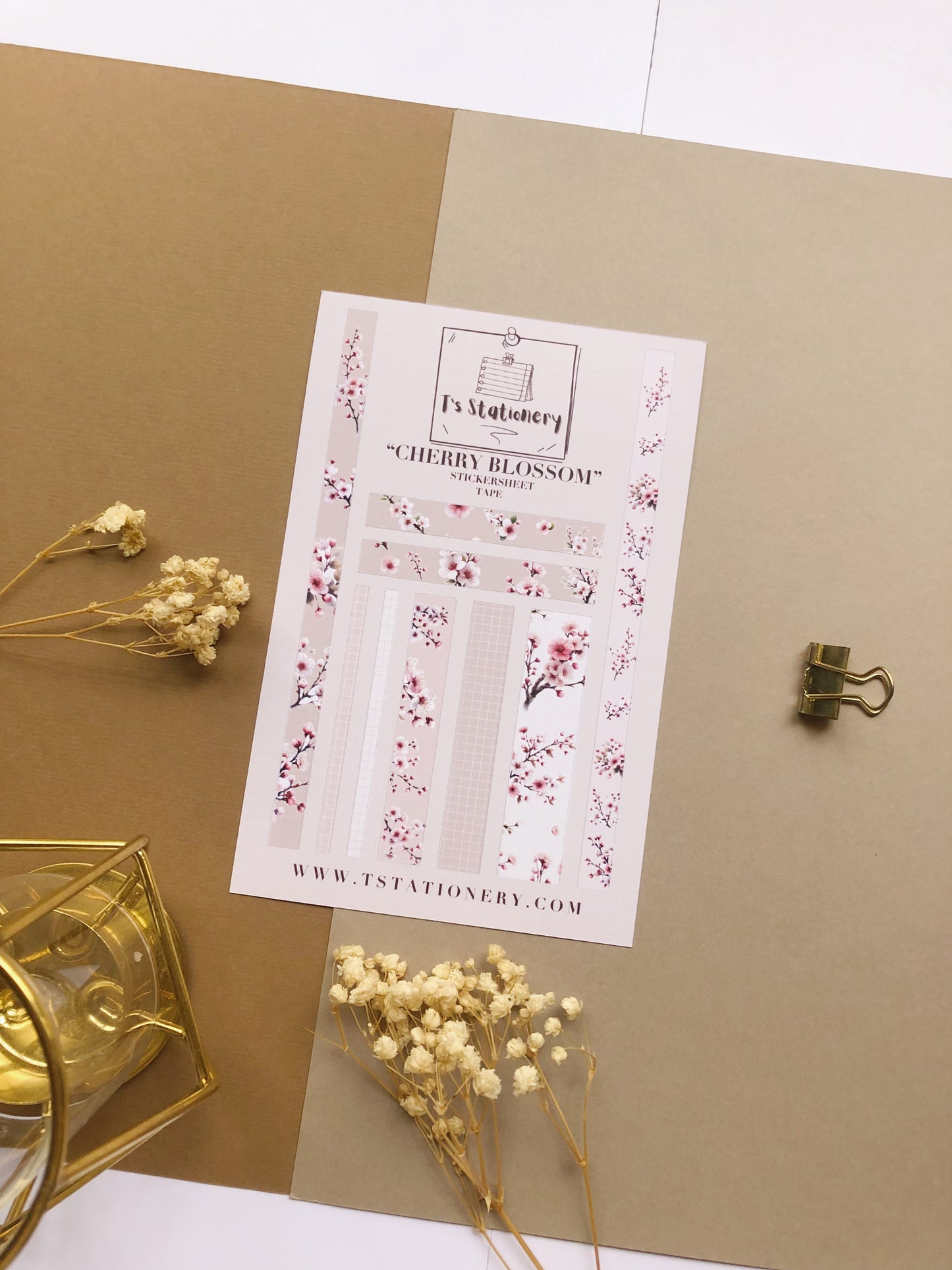 "Cherry Blossom" Sticker Sheet Tape