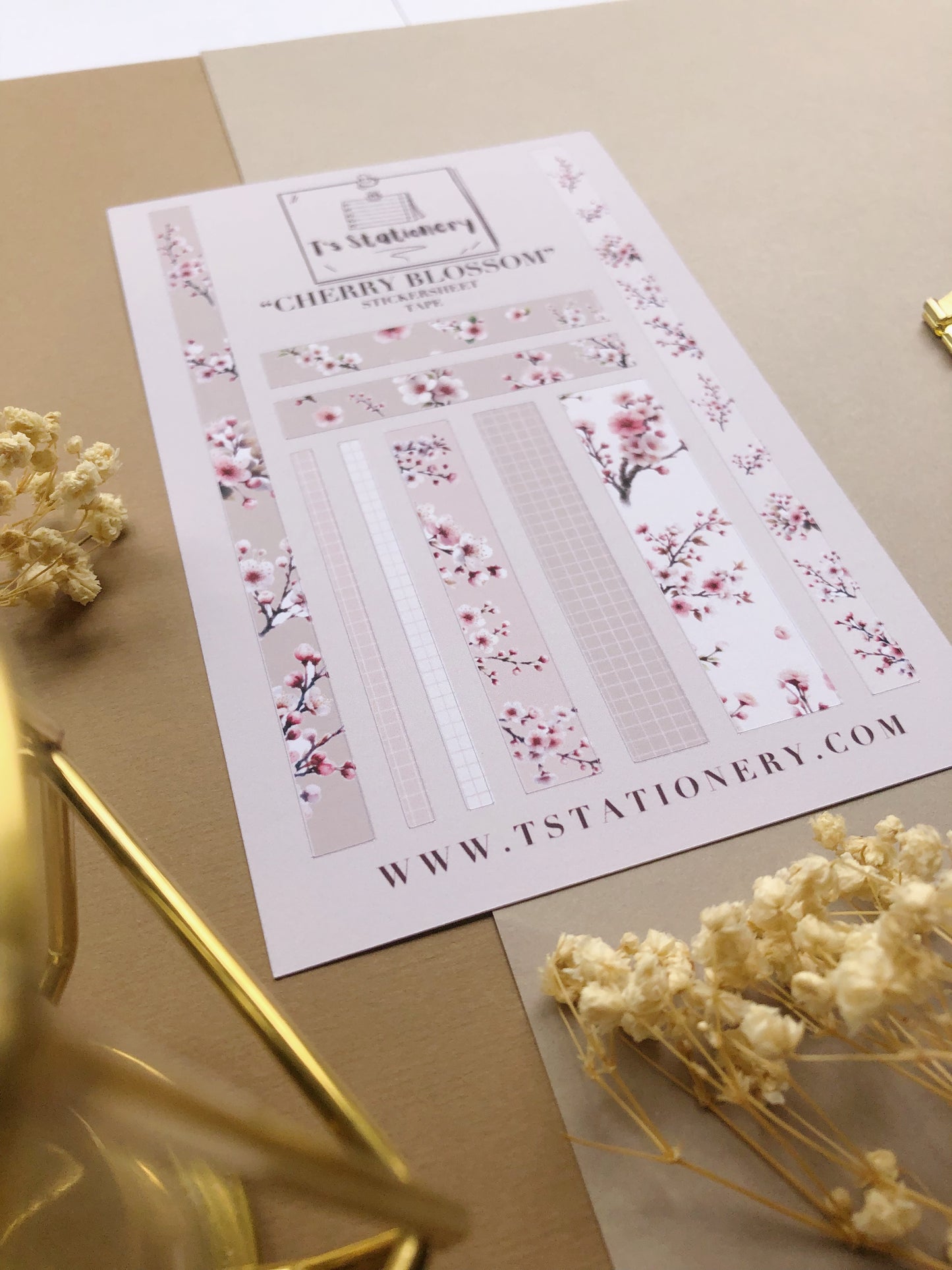 "Cherry Blossom" Sticker Sheet Tape