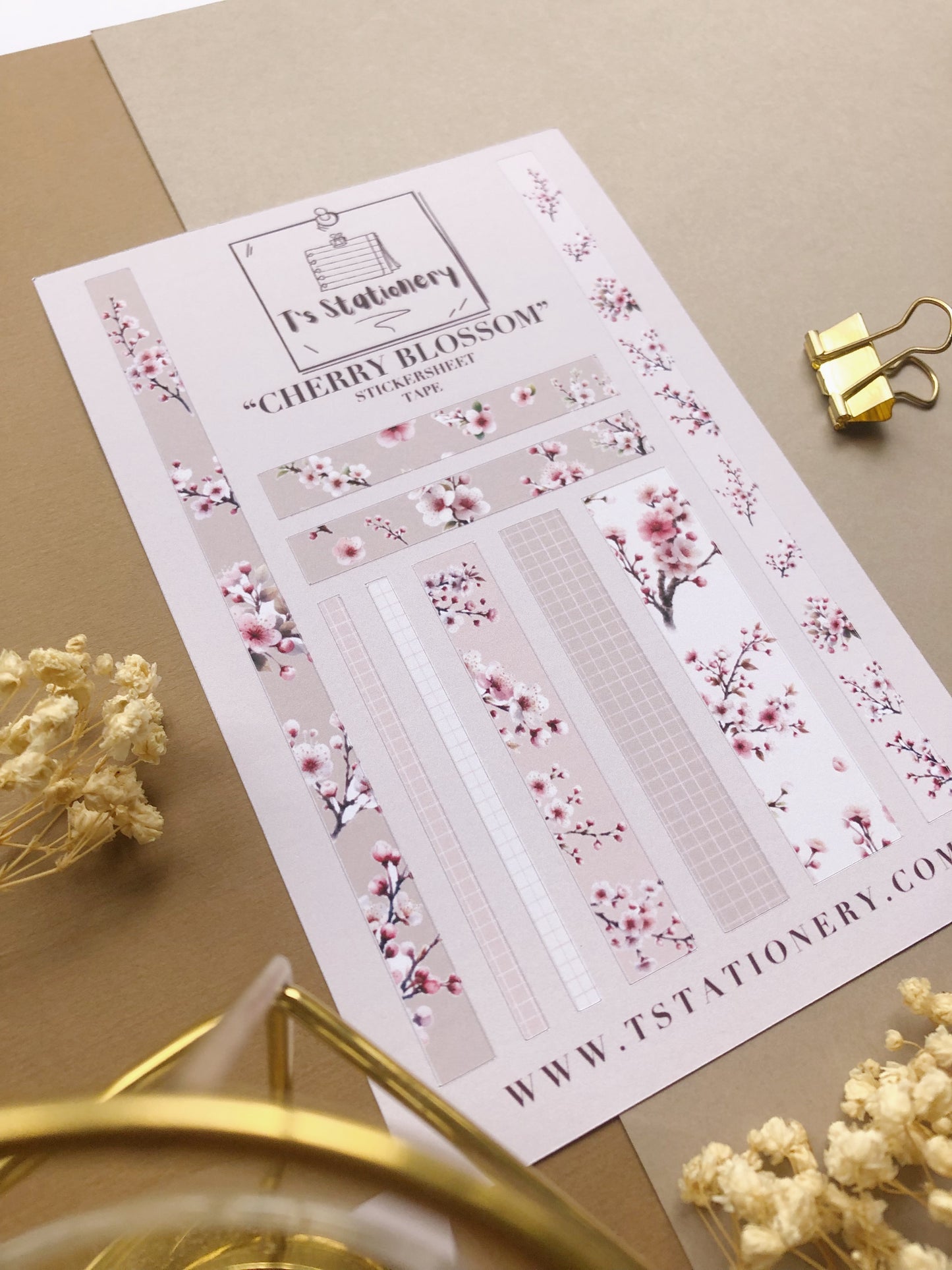 "Cherry Blossom" Sticker Sheet Tape